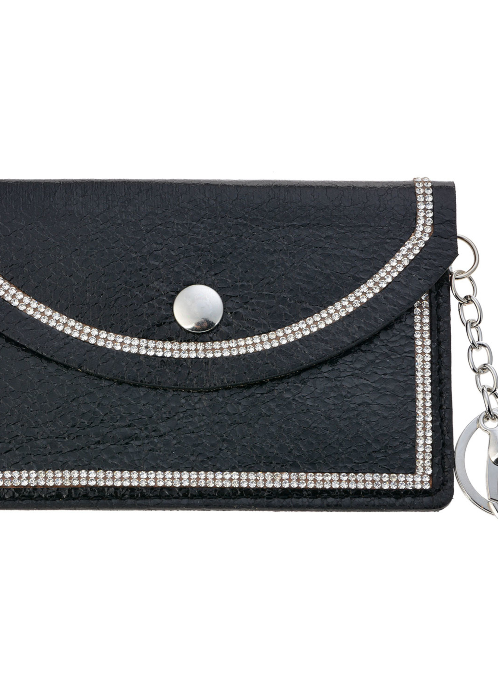 Clayre & Eef Portemonnee 8*13 cm zwart MLPU0286