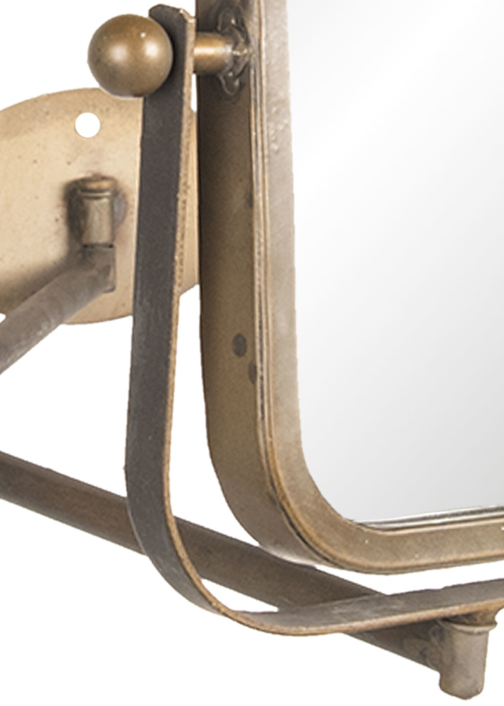 Clayre & Eef Draaibare spiegel met muurbevestiging zwart  34*2*35 cm 62S164