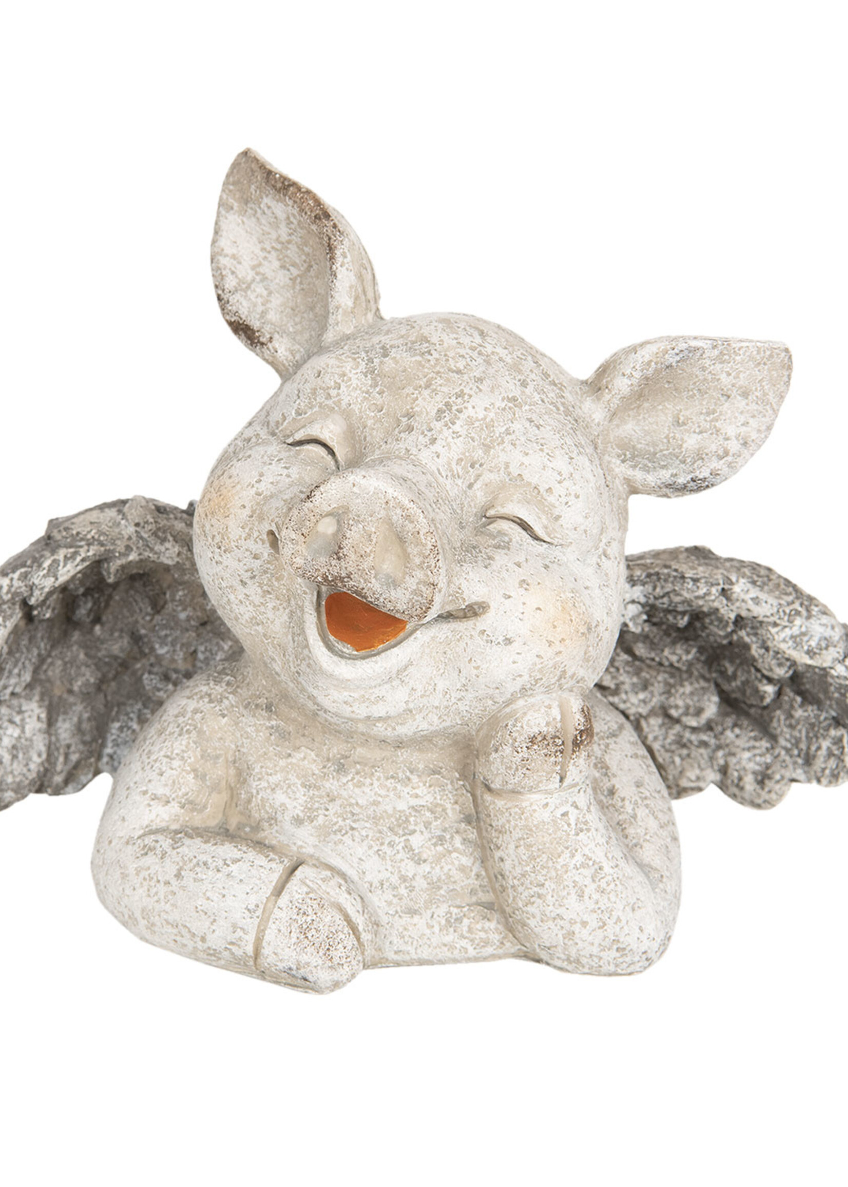 Clayre & Eef Décoration cochon avec des ailes 21*11*15 cm 6PR2657