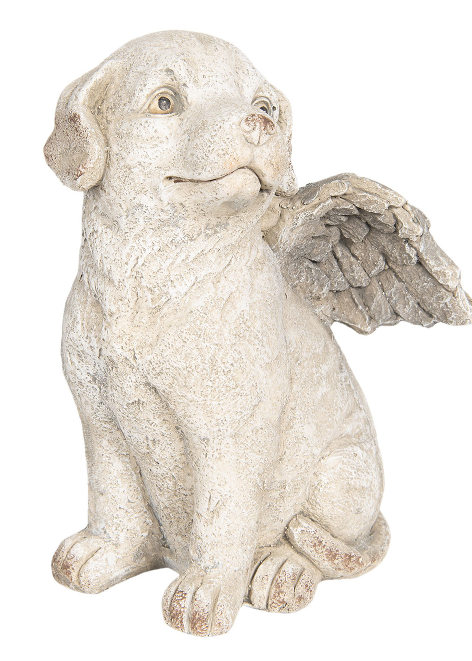 Clayre & Eef Decoratie hond met vleugels 24*24*33 cm 6TE0252