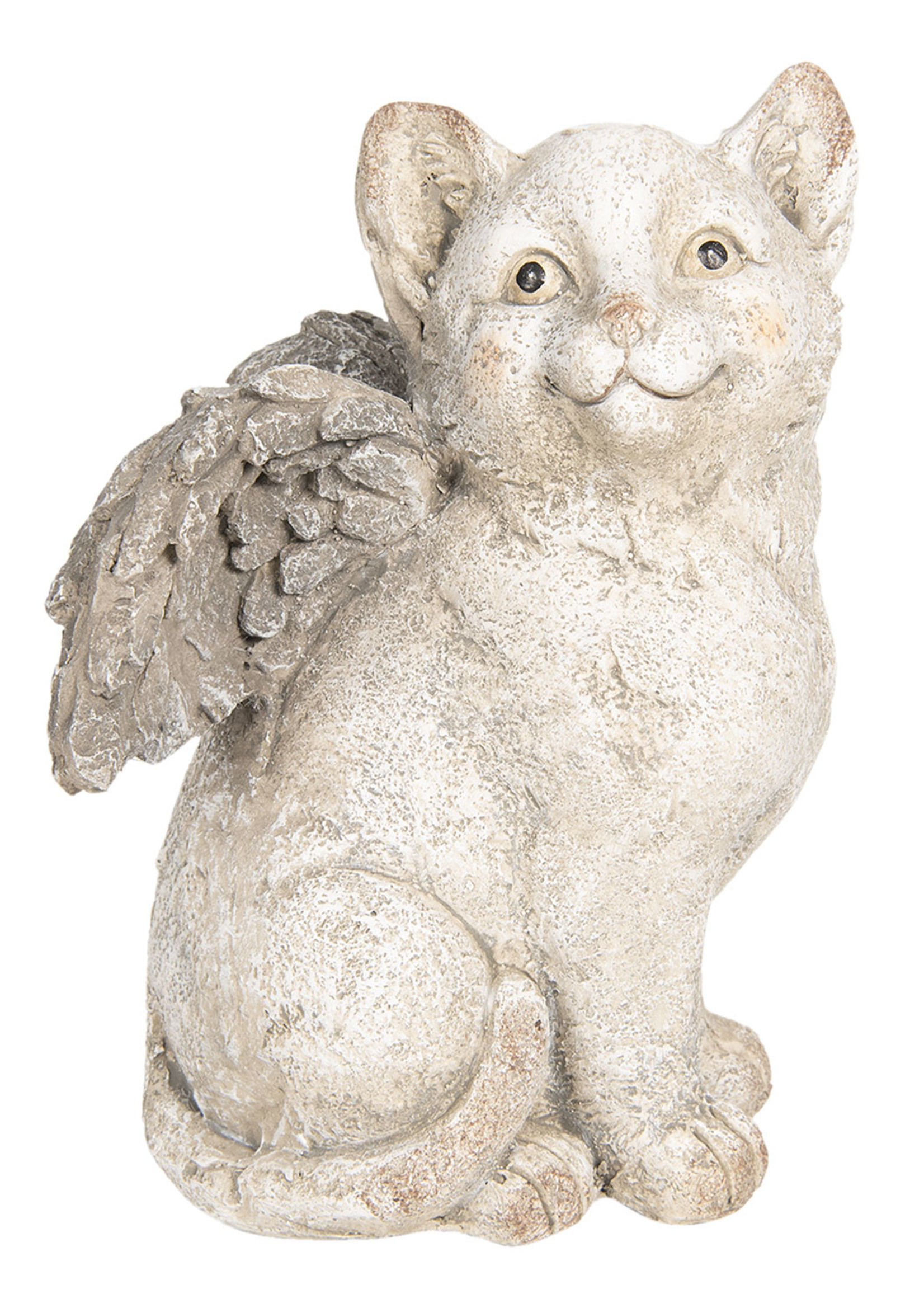 Clayre & Eef Décoration chat avec des ailes 23*23*33 cm 6TE0253