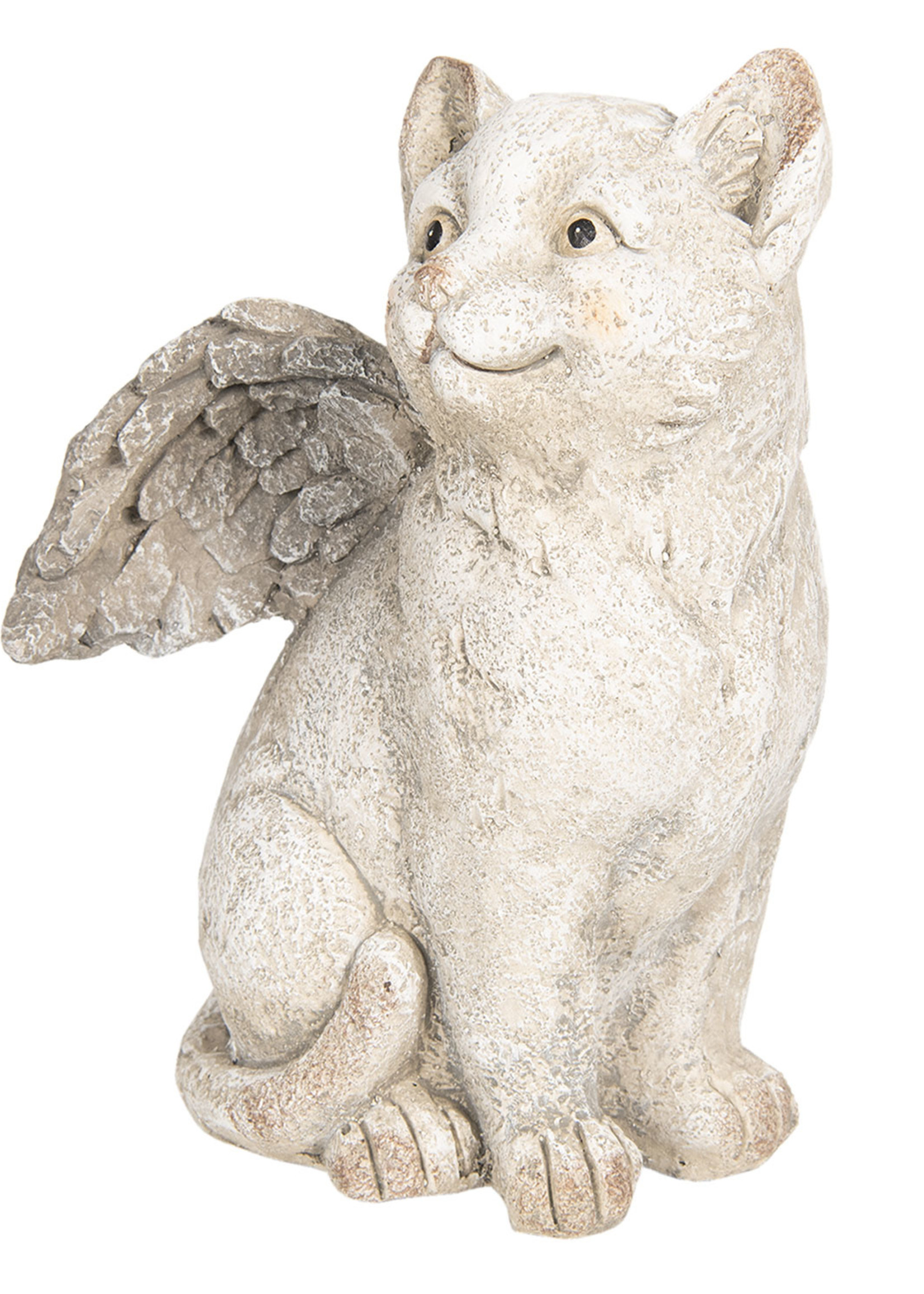 Clayre & Eef Decoratie kat met vleugels 23*23*33 cm 6TE0253