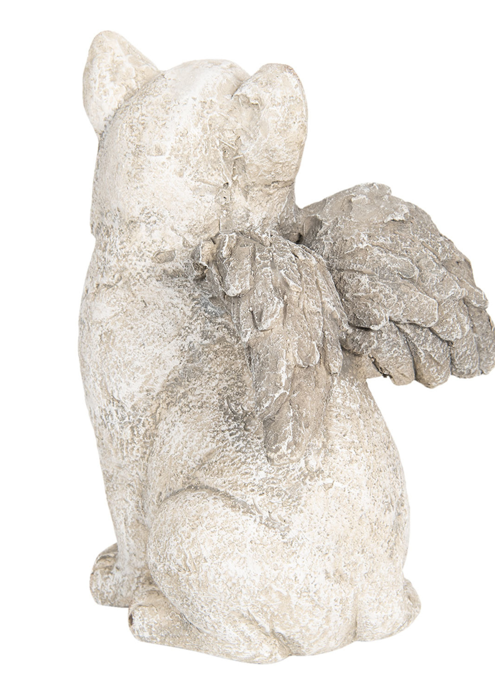 Clayre & Eef Decoratie kat met vleugels 23*23*33 cm 6TE0253