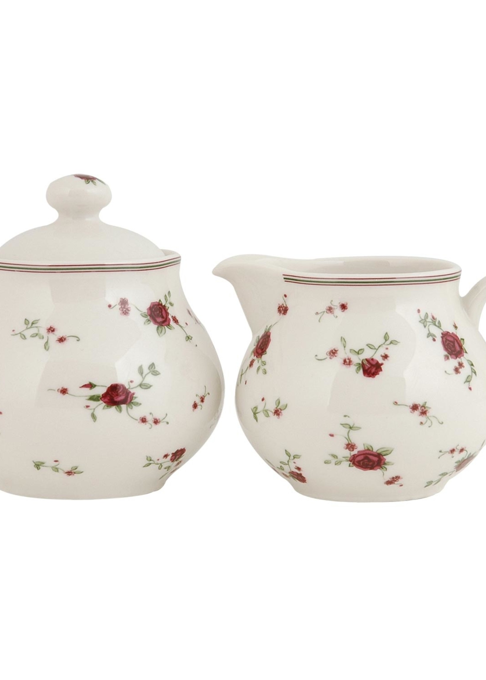 Clayre & Eef Melkkannetje en suikerpot 12*9*8 / Ø 9*10 cm LPRCRSU