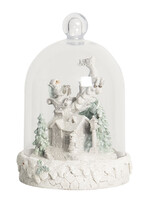 Clayre & Eef Cloche de verre avec décoration Ø 13*18 cm 6GL2619