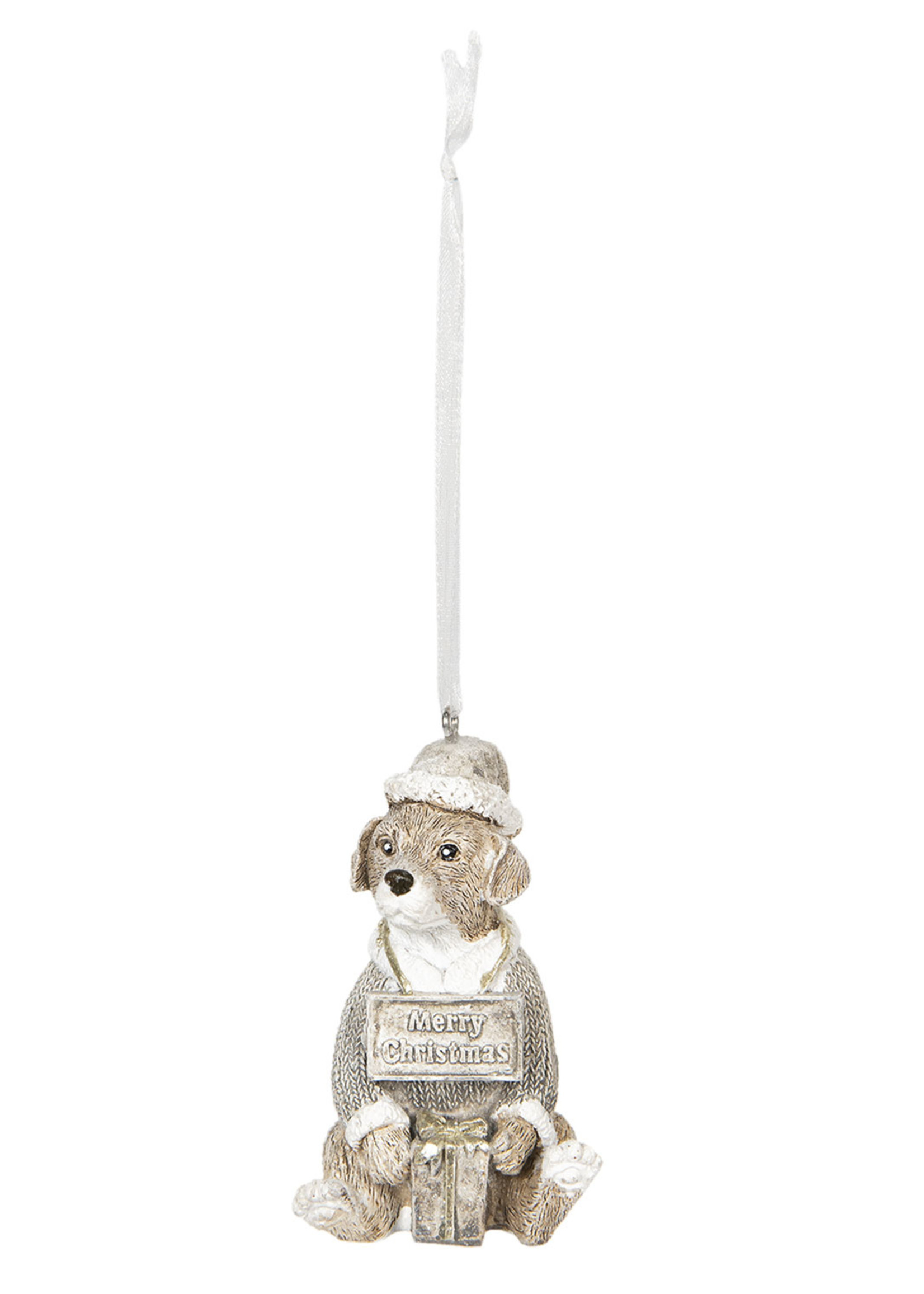 Clayre & Eef Decoratie hanger hond 4*4*8 cm 6PR2765