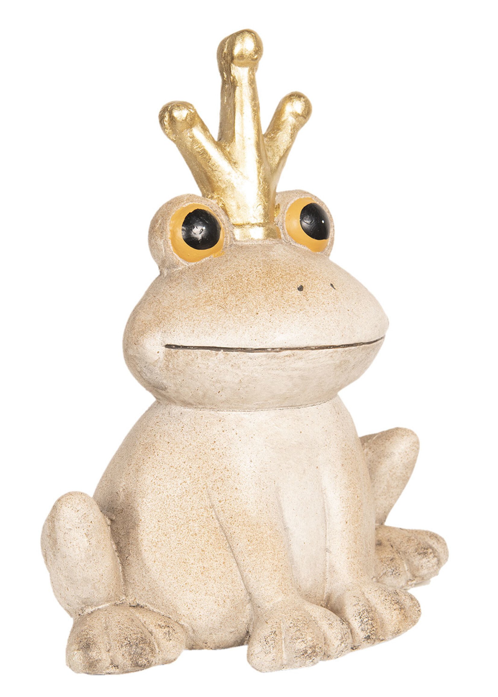 Clayre & Eef Decoratie kikker met kroon 35*25*42 cm 6TE0275