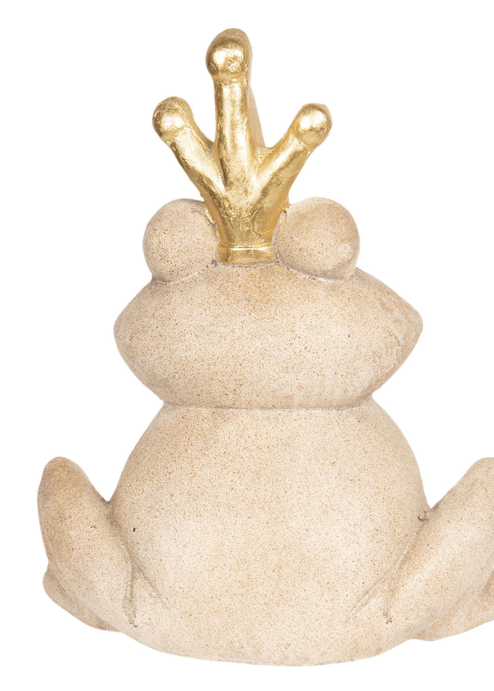 Clayre & Eef Décoration grenouille avec couronne 35*25*42 cm 6TE0275