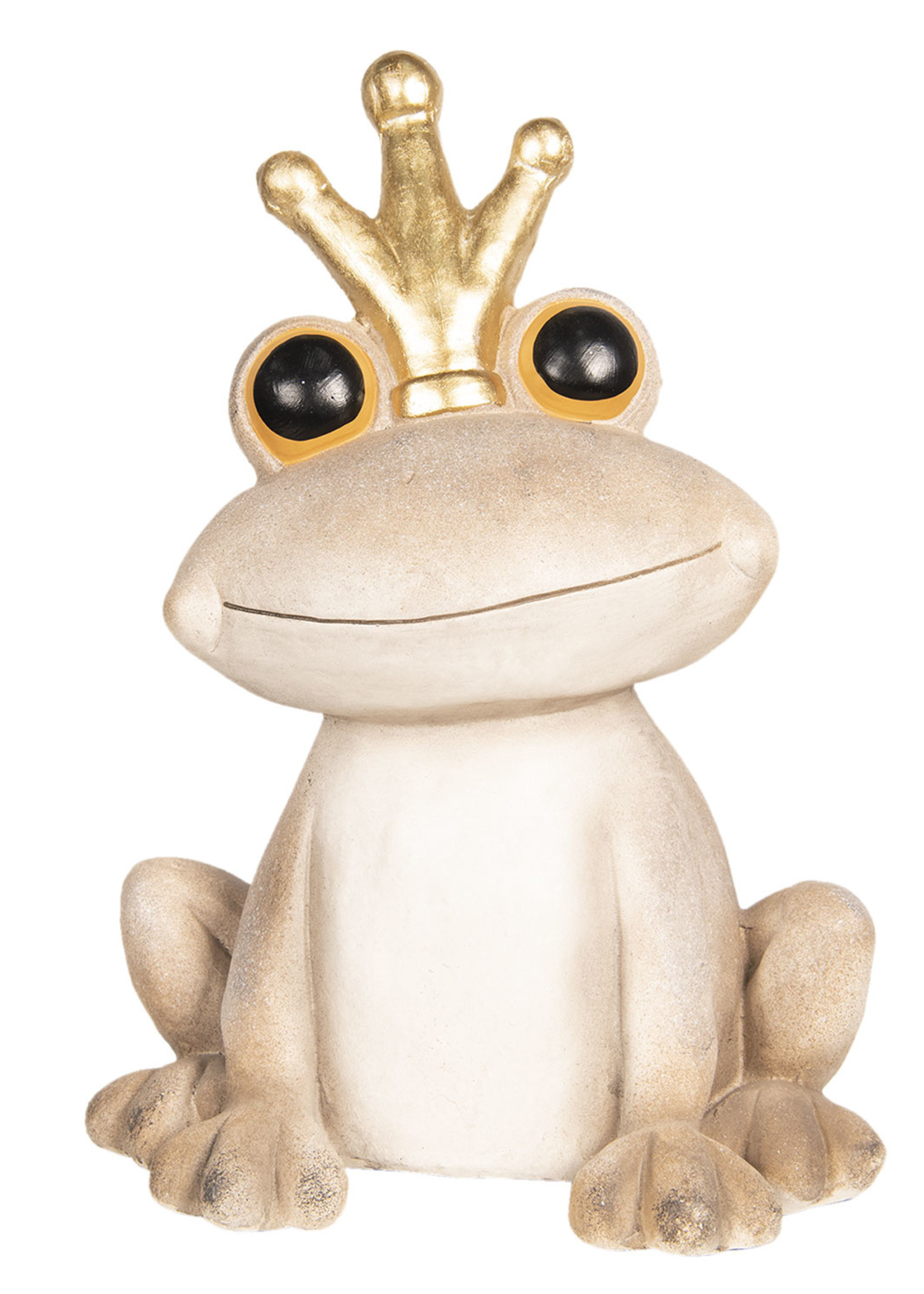 Clayre & Eef Décoration grenouille avec couronne 45*32*62 cm 6TE0276