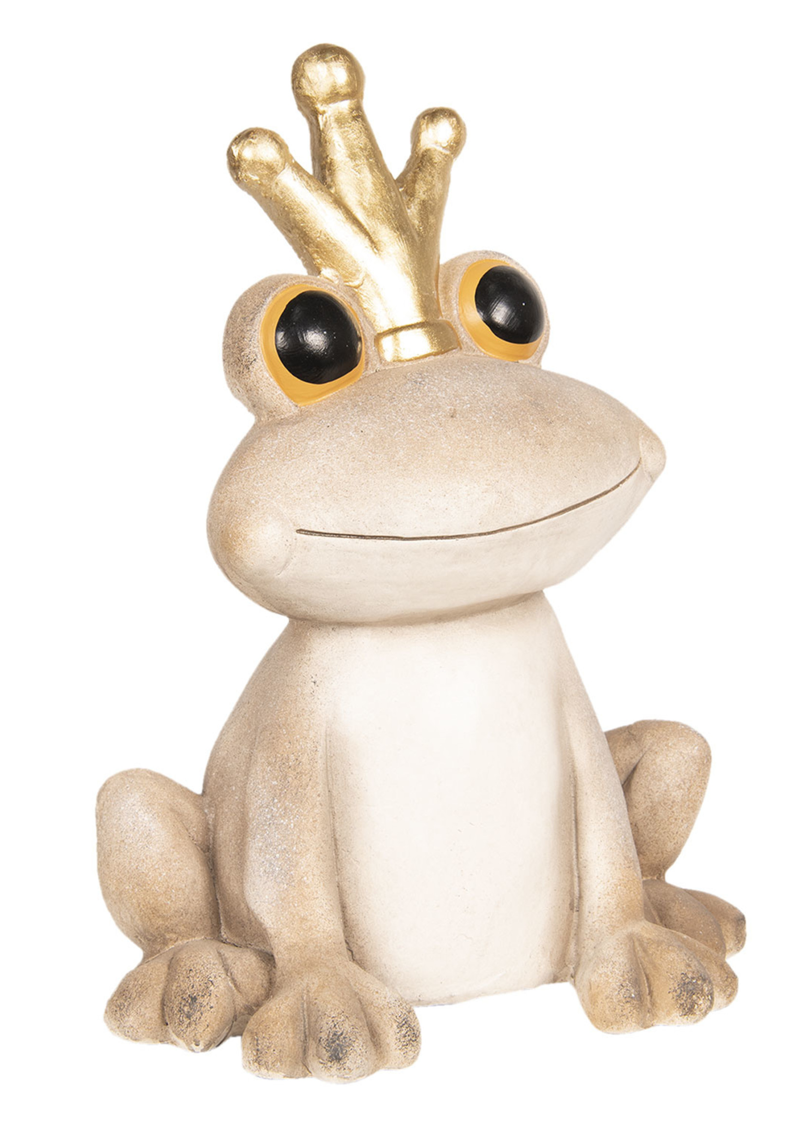 Clayre & Eef Décoration grenouille avec couronne 45*32*62 cm 6TE0276