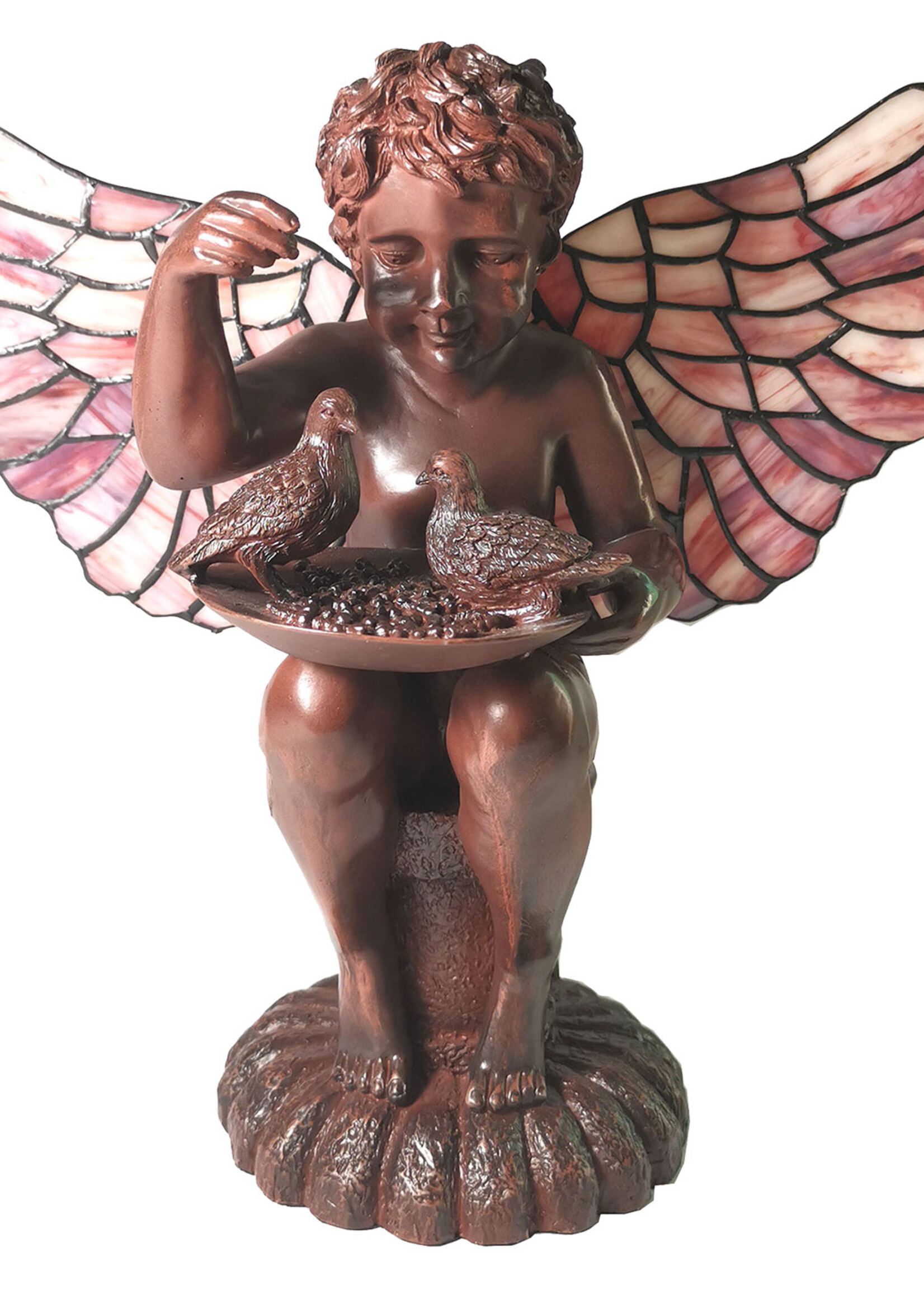 Clayre & Eef Tafellamp Tiffany engel 33*21*33 cm E14/max 2*25W 5LL-6049