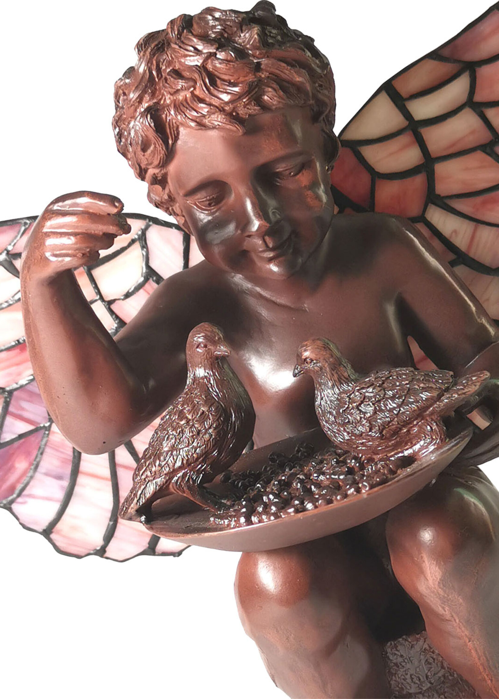 Clayre & Eef Lampe de table Tiffany ange 33*21*33 cm E14/max 2*25W 5LL-6049