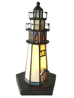 Clayre & Eef Lampe de table Tiffany phare Ø 12*28 cm E14/max 1*25W 5LL-6053