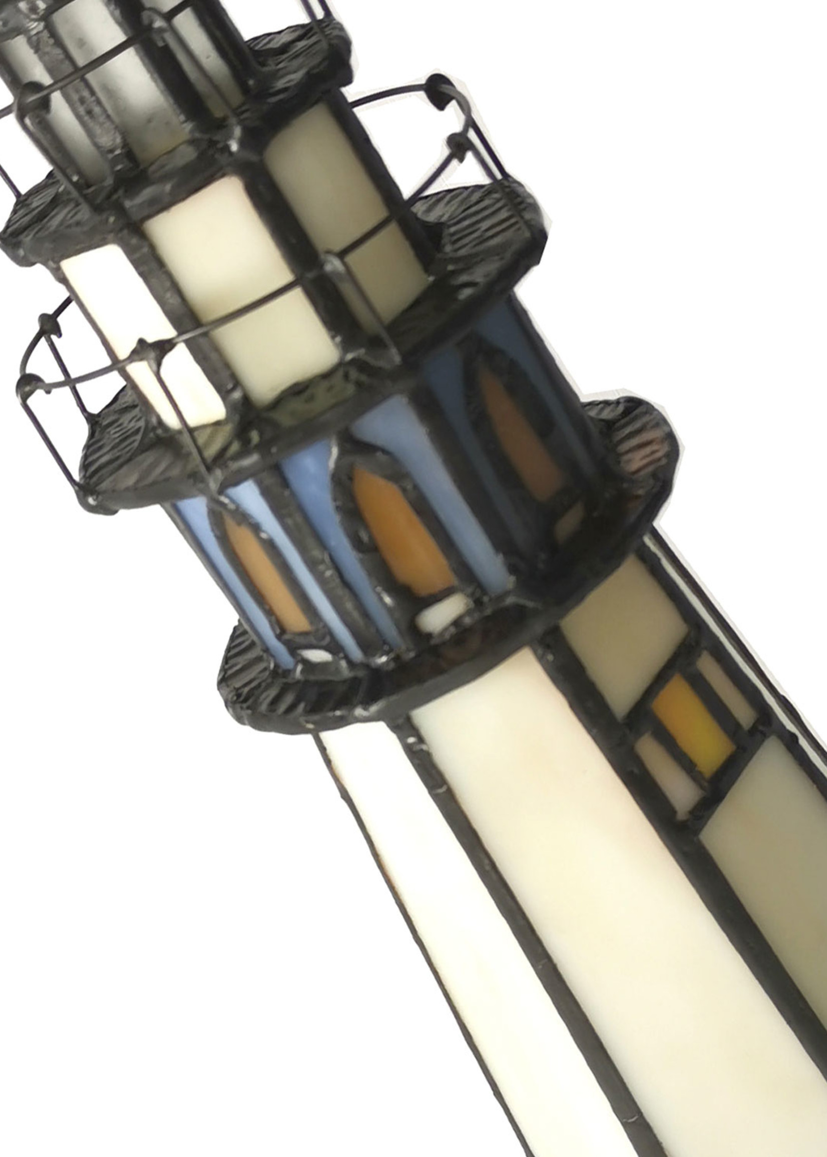 Clayre & Eef Lampe de table Tiffany phare Ø 12*28 cm E14/max 1*25W 5LL-6053