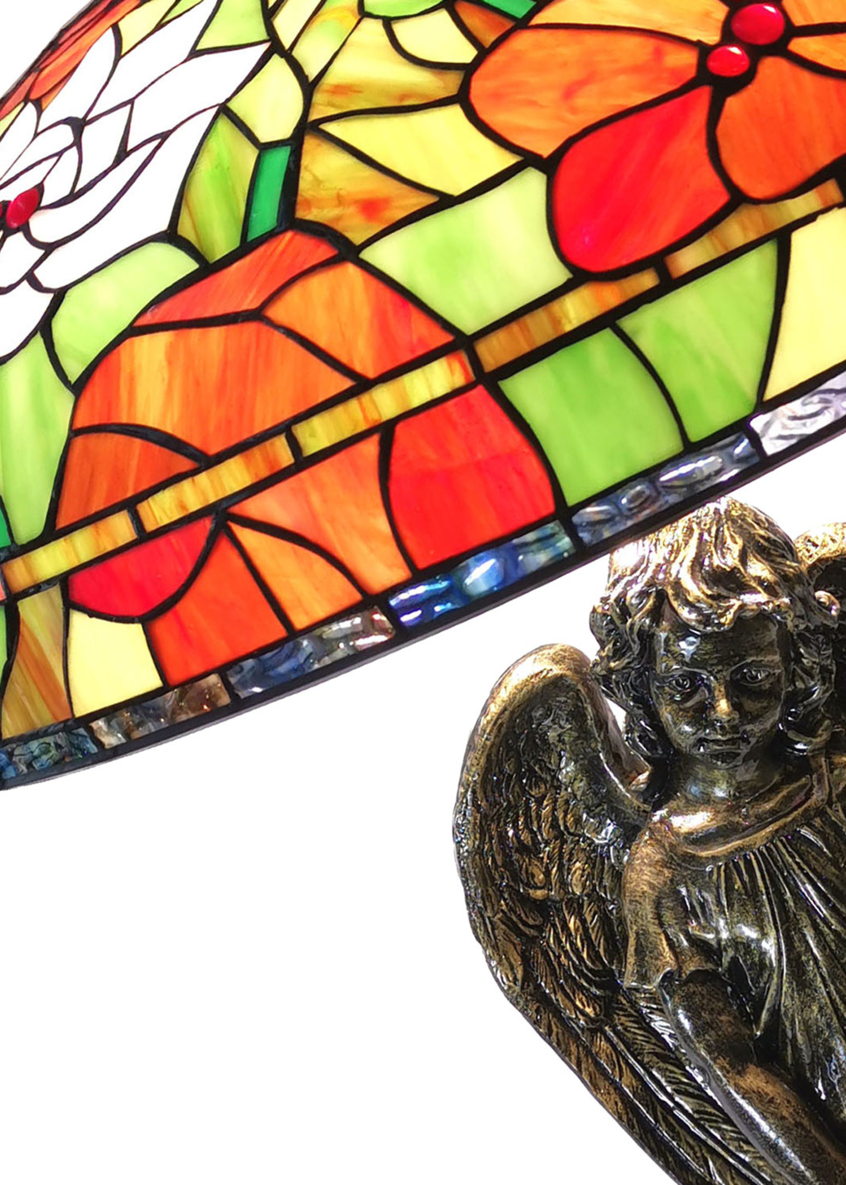 Clayre & Eef Lampe de table Tiffany Ø 57*83 cm E27/max 3*60W 5LL-6060