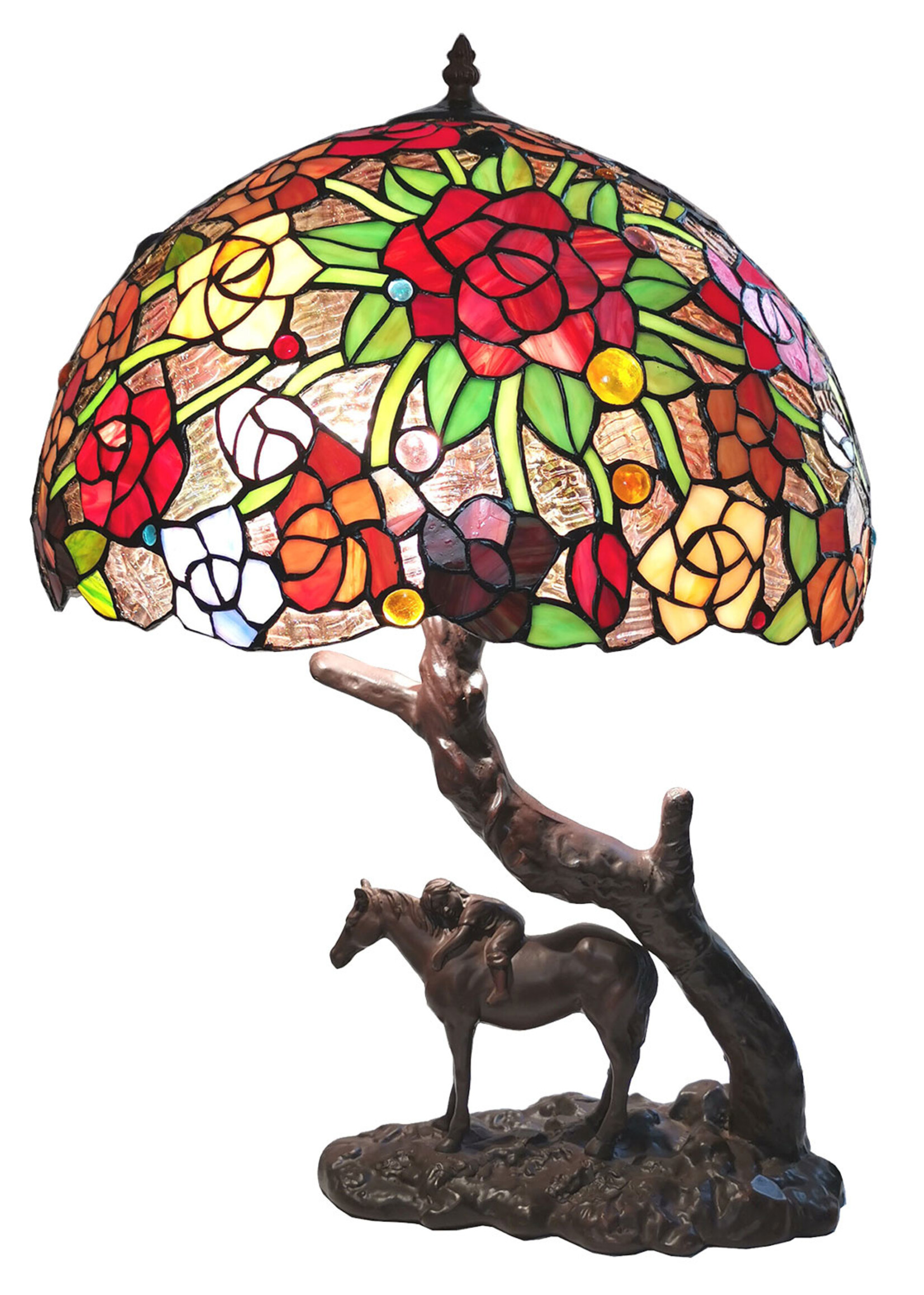 Clayre & Eef Tafellamp Tiffany Ø 43*58 cm E27/max 2*60W 5LL-6061