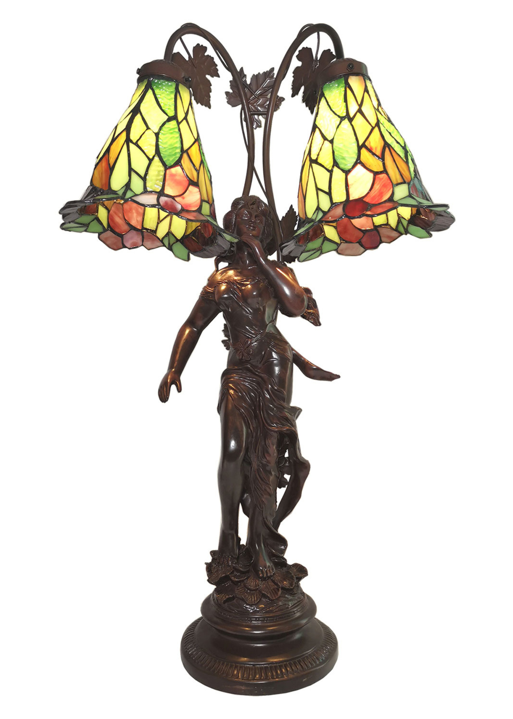 Clayre & Eef Tafellamp Tiffany vrouw 50*28*84 cm E27/max 2*60W 5LL-6062