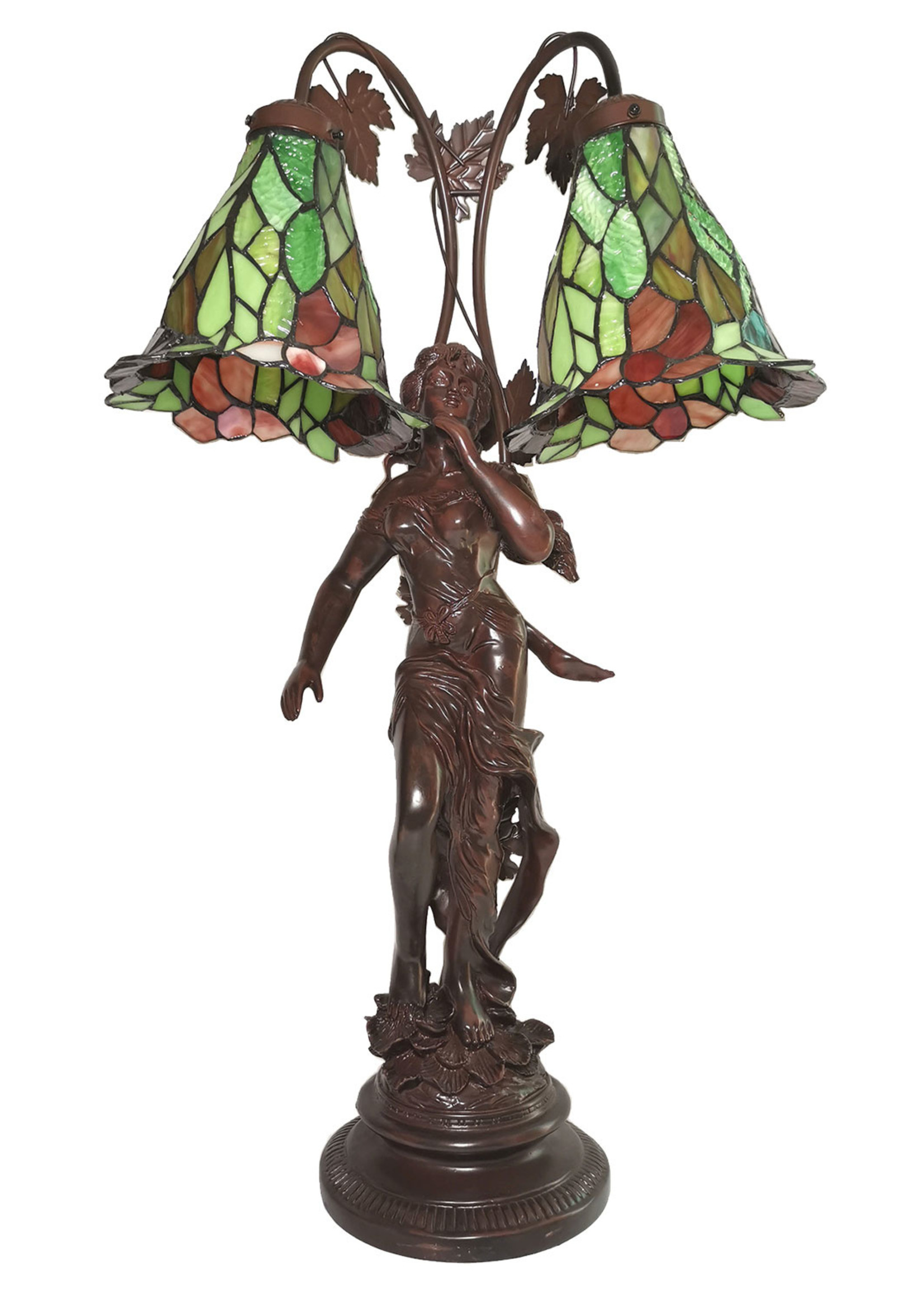 Clayre & Eef Tafellamp Tiffany vrouw 50*28*84 cm E27/max 2*60W 5LL-6062