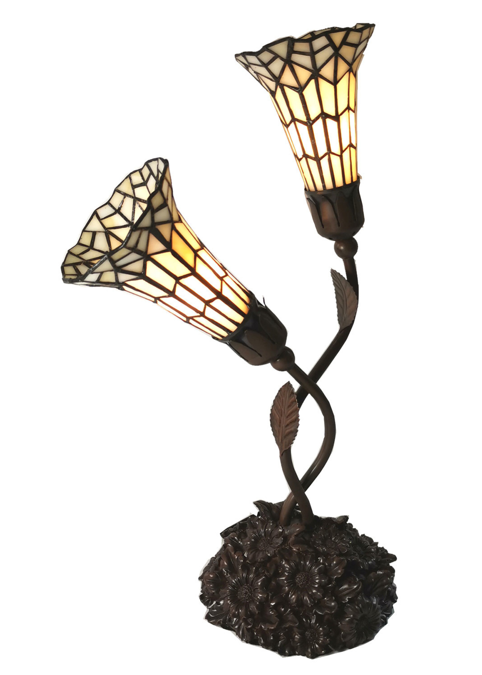 Clayre & Eef Lampe de table Tiffany 34*25*58 cm E14/max 2*25W 5LL-6063