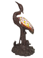 Clayre & Eef Lampe de table Tiffany oiseau 21*21*53 cm E14/max 1*25W 5LL-6064