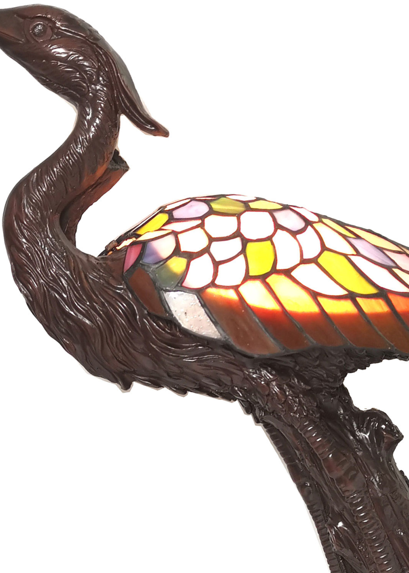 Clayre & Eef Lampe de table Tiffany oiseau 21*21*53 cm E14/max 1*25W 5LL-6064