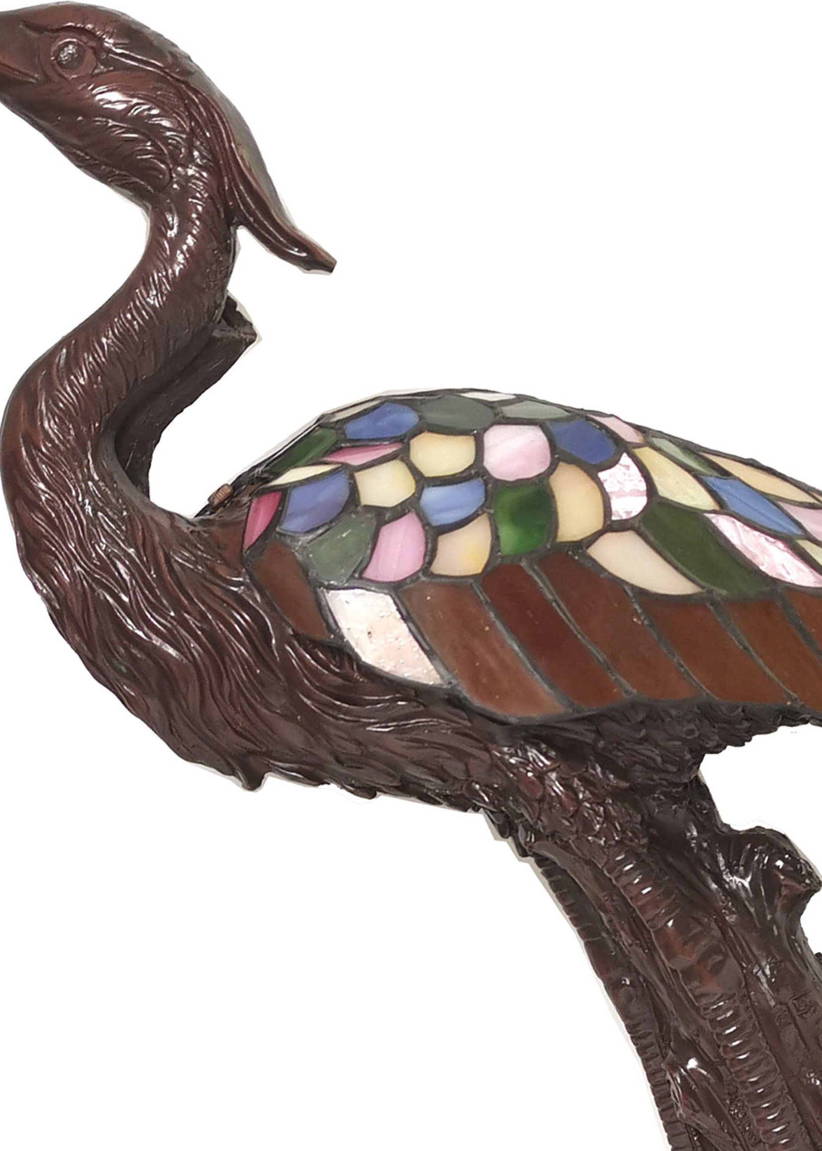 Clayre & Eef Tafellamp Tiffany vogel 21*21*53 cm E14/max 1*25W 5LL-6064