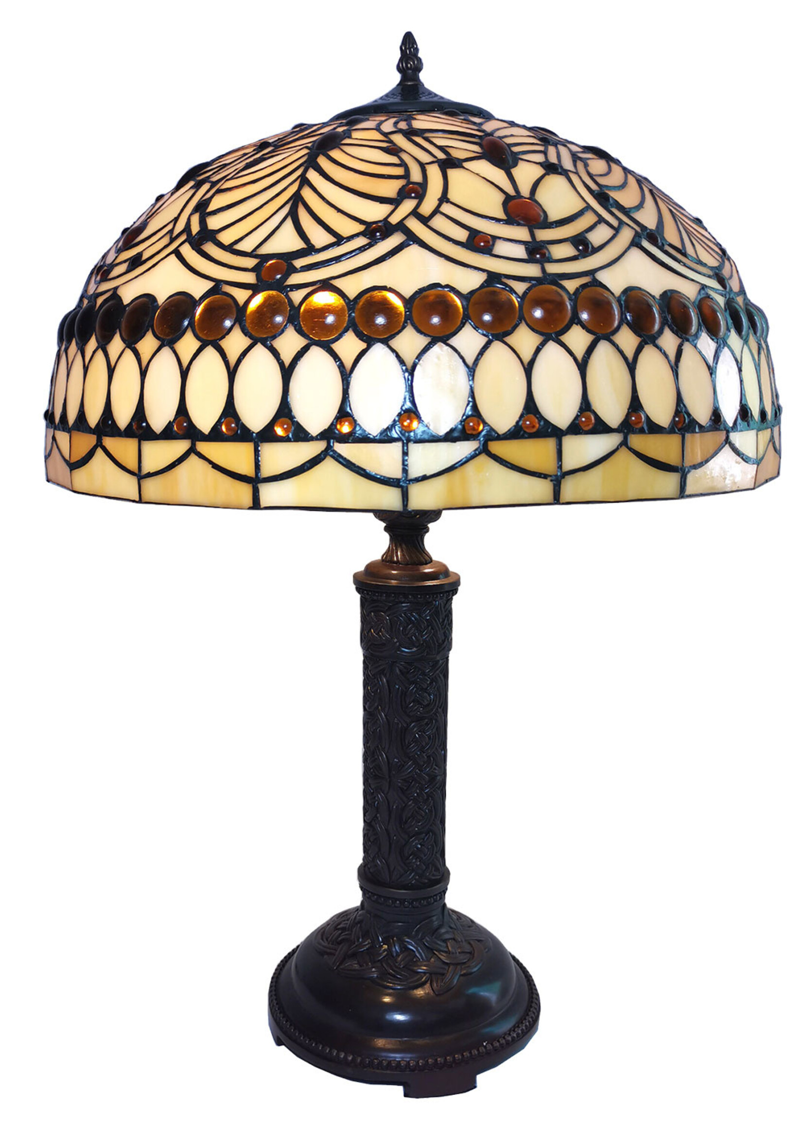 Clayre & Eef Tafellamp Tiffany Ø 46*62 cm E27/max 2*60W 5LL-6068