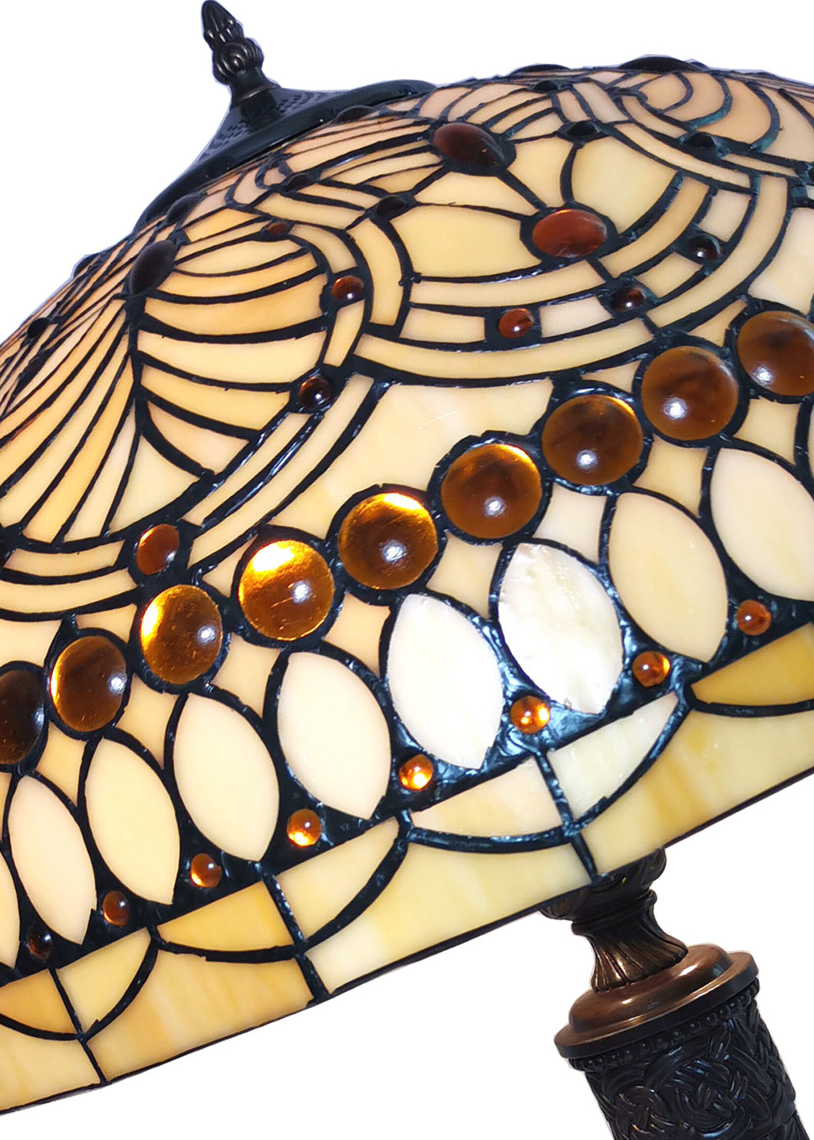 Clayre & Eef Tafellamp Tiffany Ø 46*62 cm E27/max 2*60W 5LL-6068