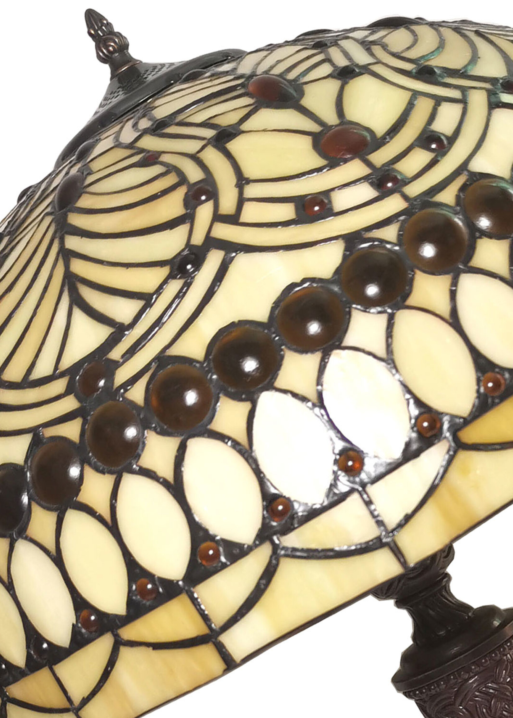 Clayre & Eef Tafellamp Tiffany Ø 46*62 cm E27/max 2*60W 5LL-6068