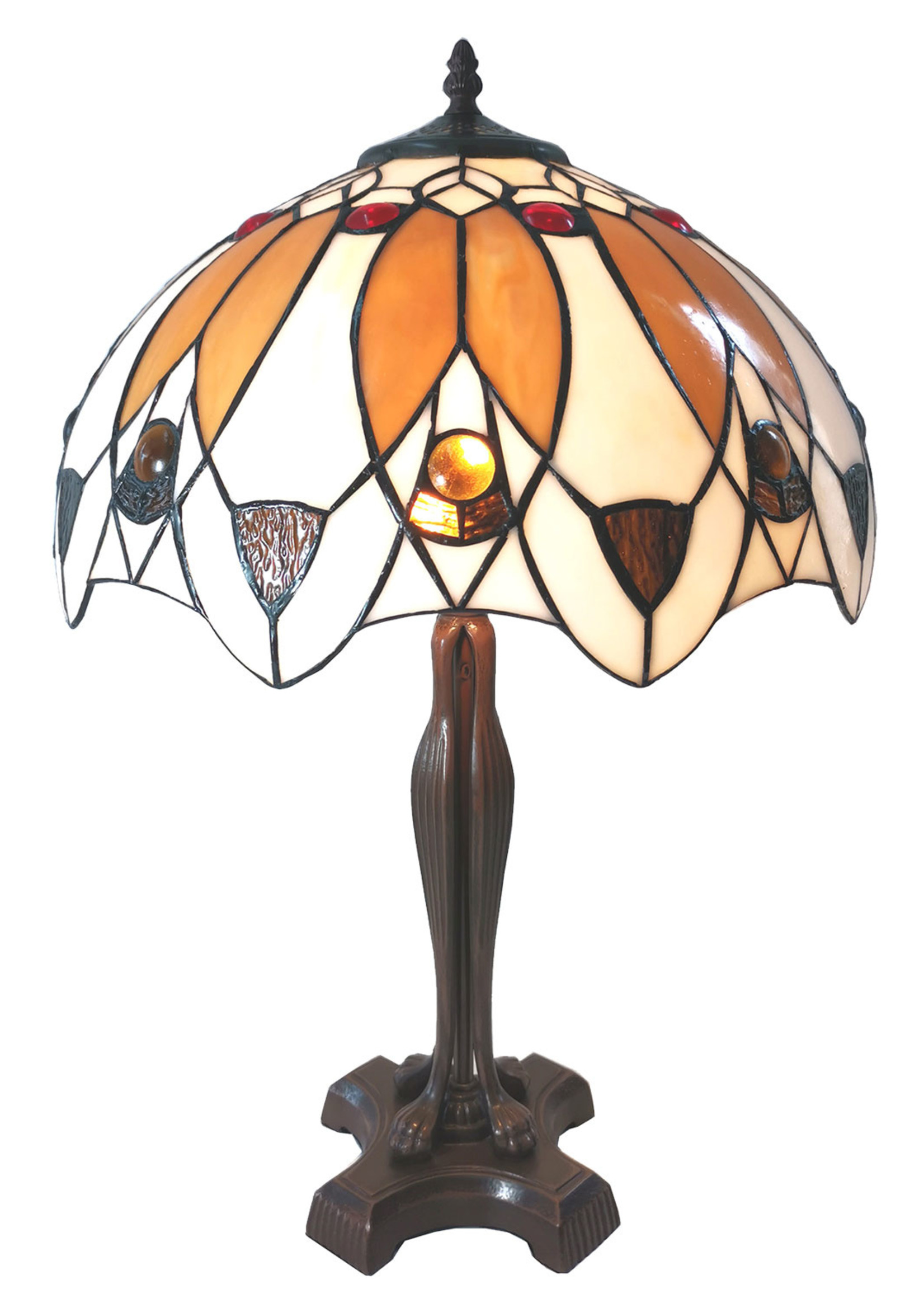 Clayre & Eef Tafellamp Tiffany Ø 41*57 cm E27/max 2*60W 5LL-6069