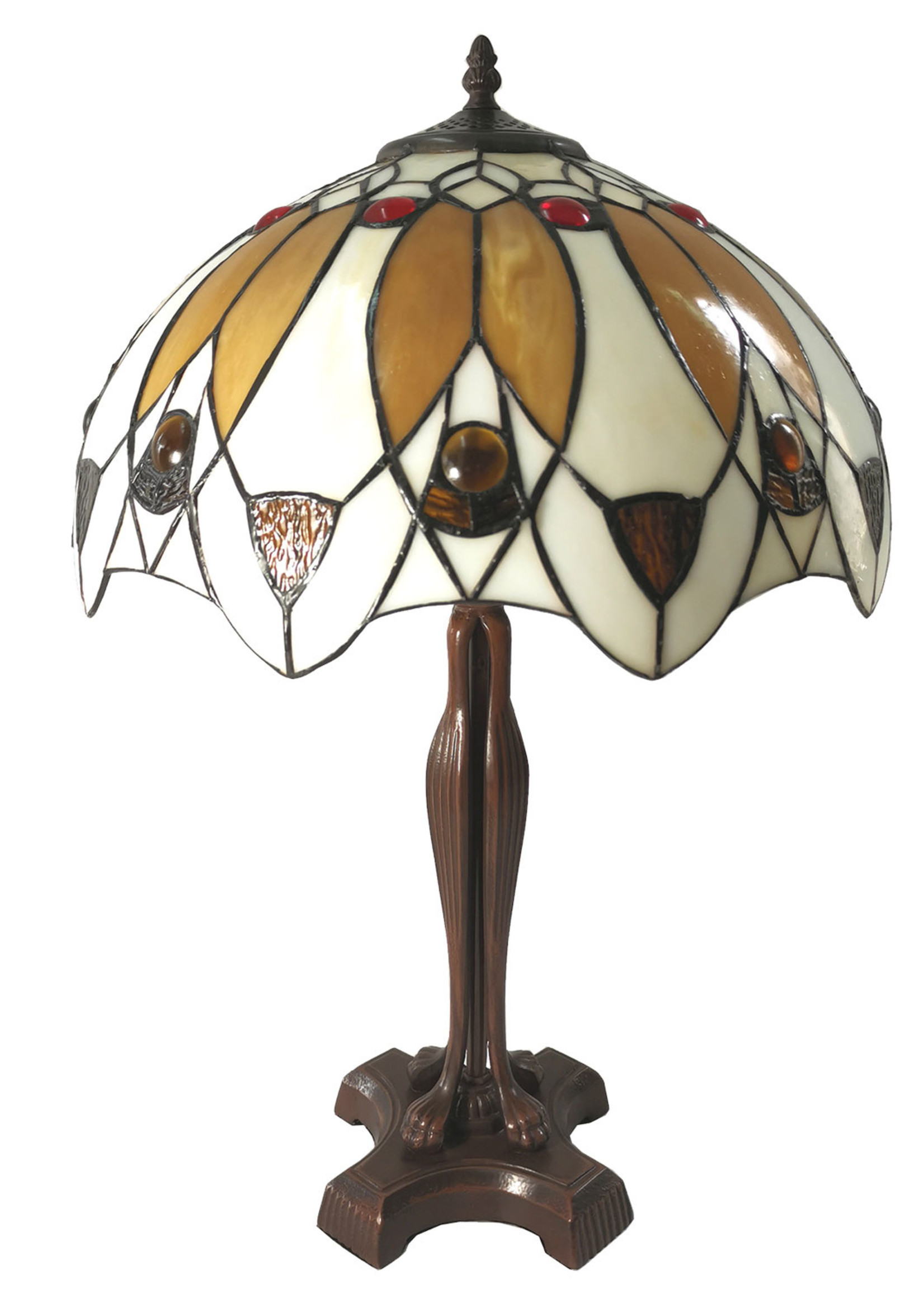 Clayre & Eef Tafellamp Tiffany Ø 41*57 cm E27/max 2*60W 5LL-6069