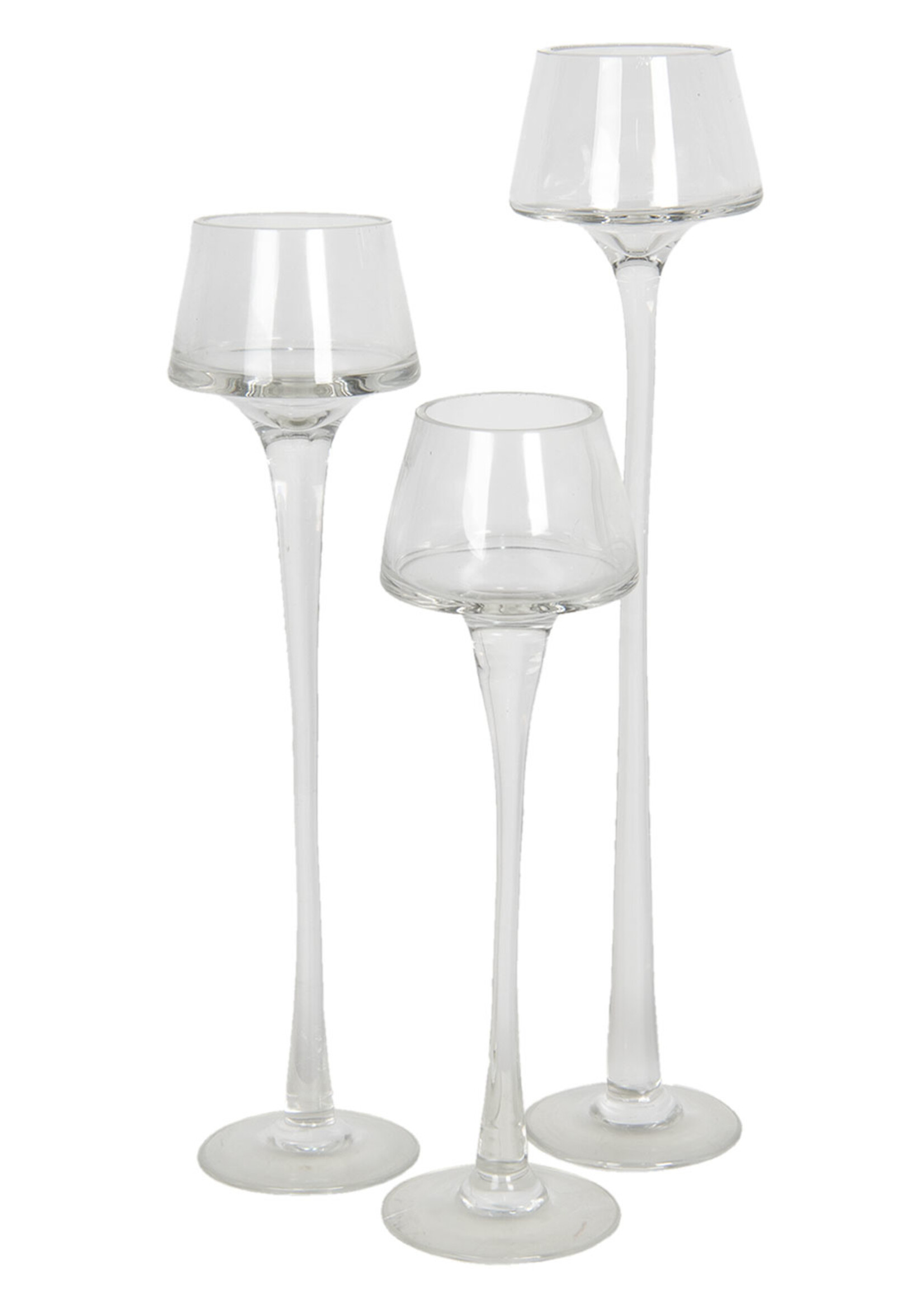 Clayre & Eef Photophore (3) Ø 6*35 / Ø 6*30 / Ø 6*25 cm 6GL2912