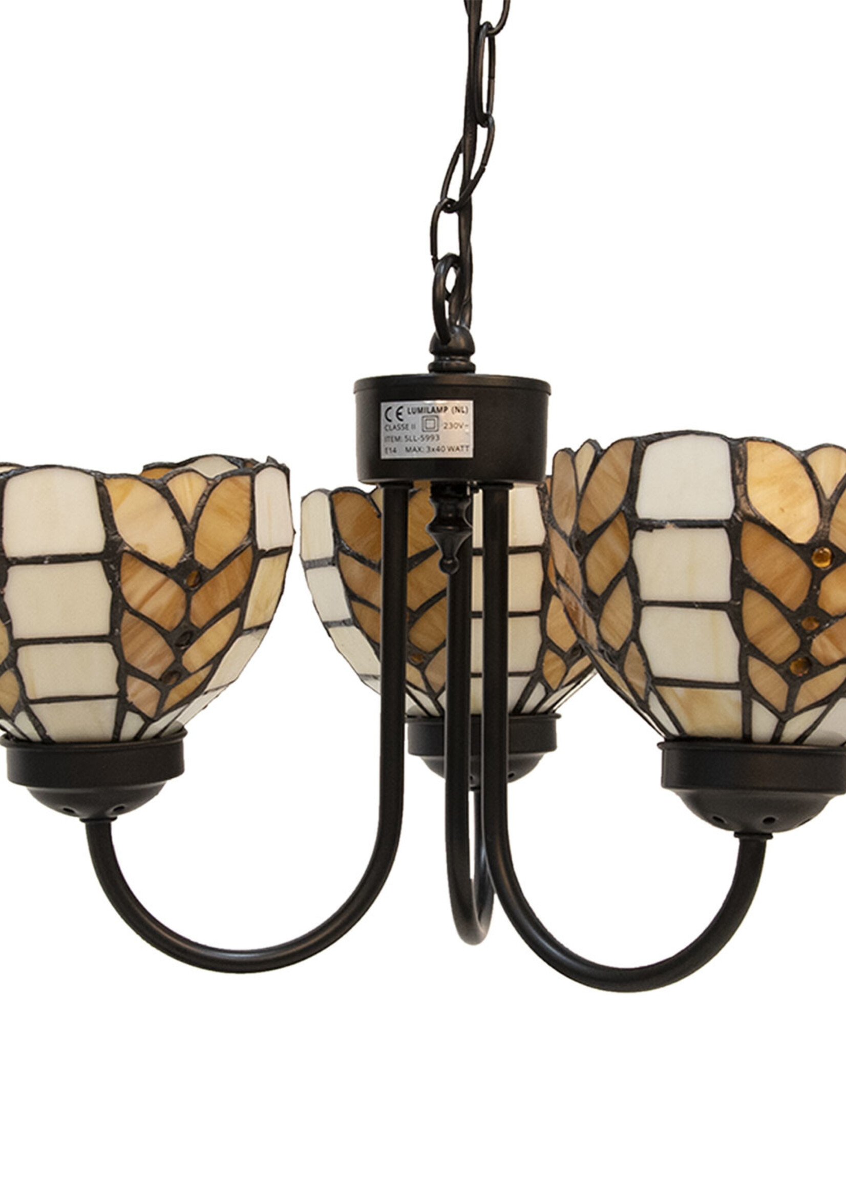 Clayre & Eef Lampe suspendue Tiffany Ø 39*125 cm E14/max 3*40W 5LL-5993