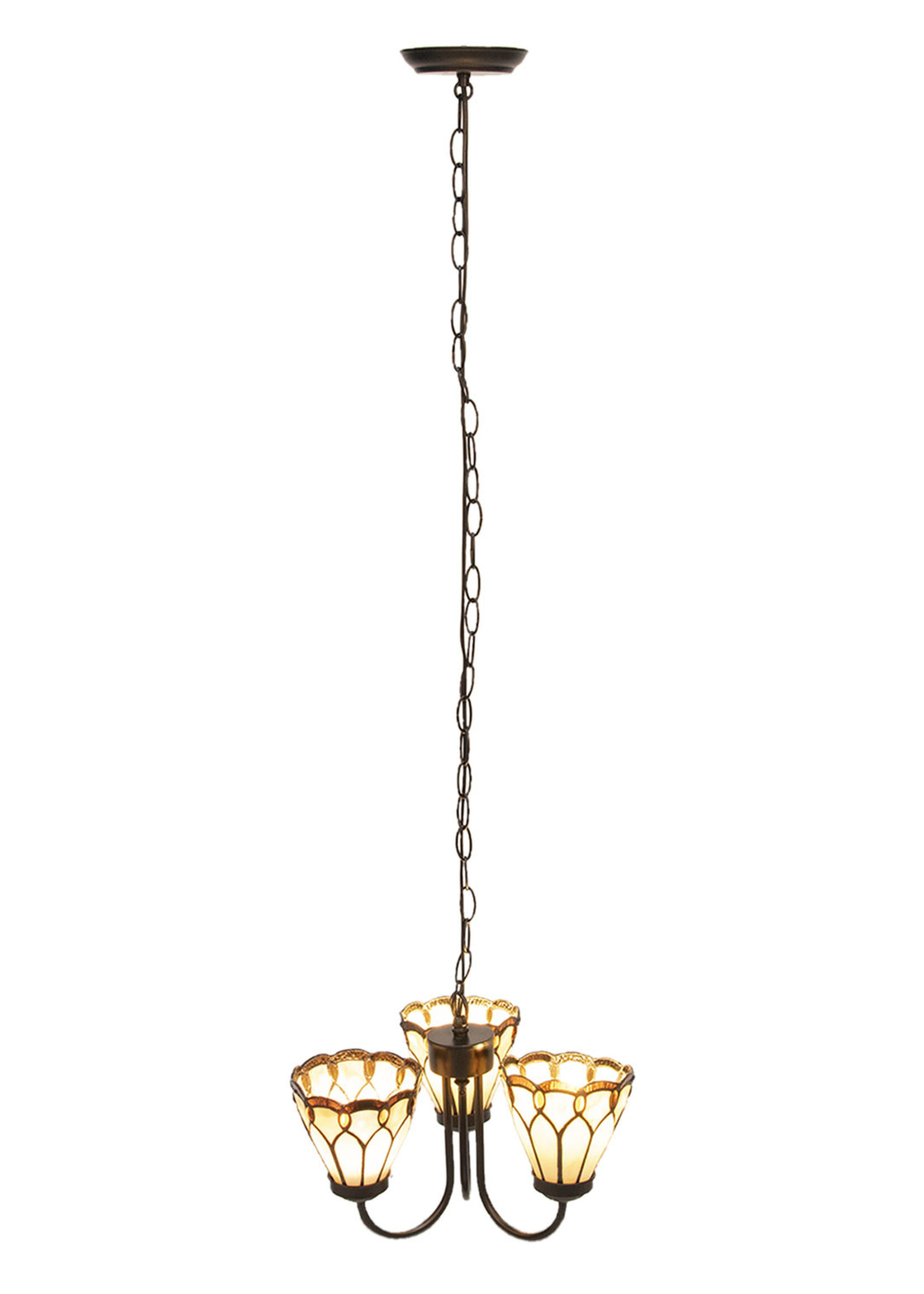 Clayre & Eef Lampe suspendue Tiffany Ø 39*125 cm E14/max 3*40W 5LL-5996