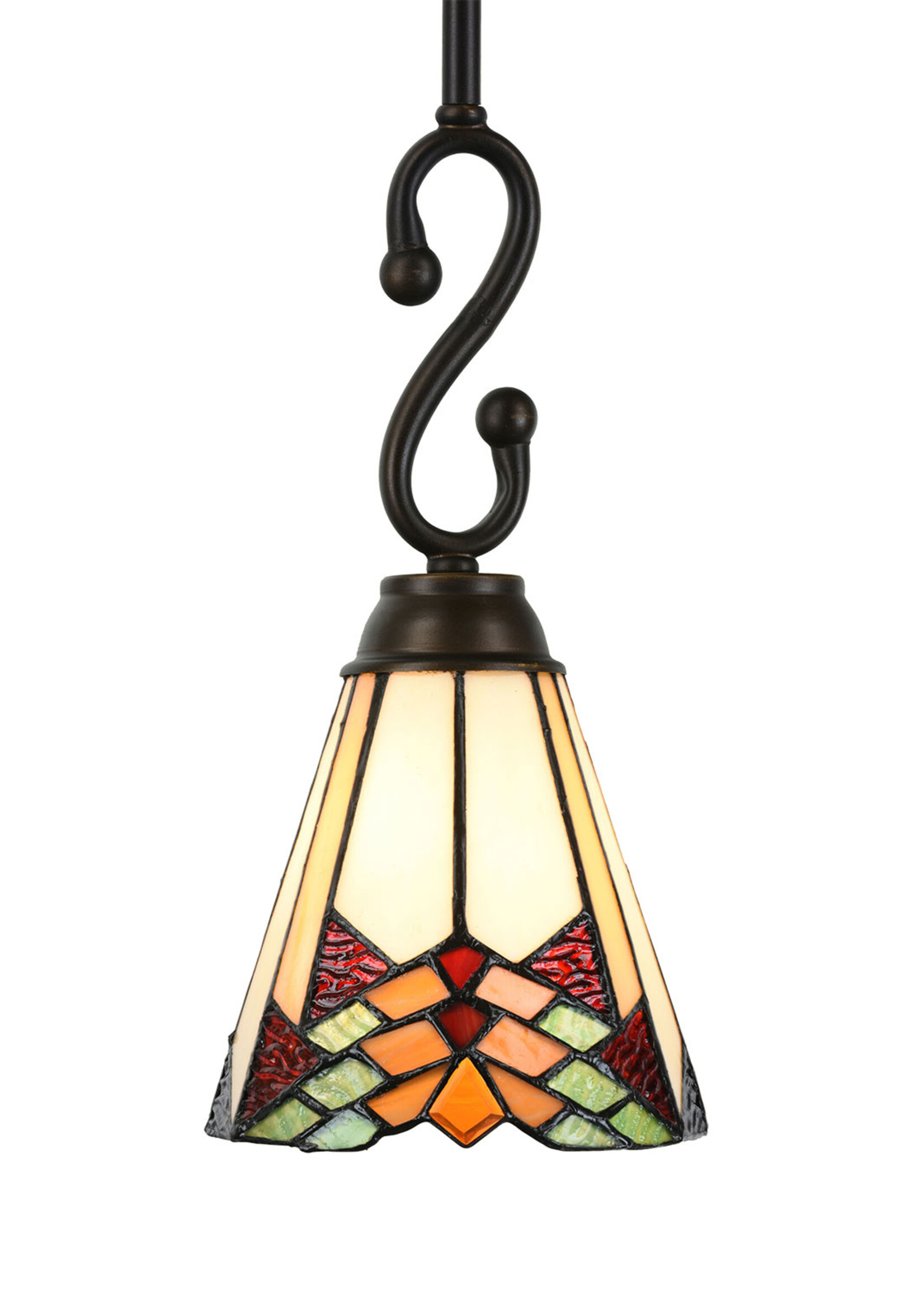 Clayre & Eef Lampe suspendue Tiffany Ø 15*119 cm E14/max 1*60W 5LL-5965