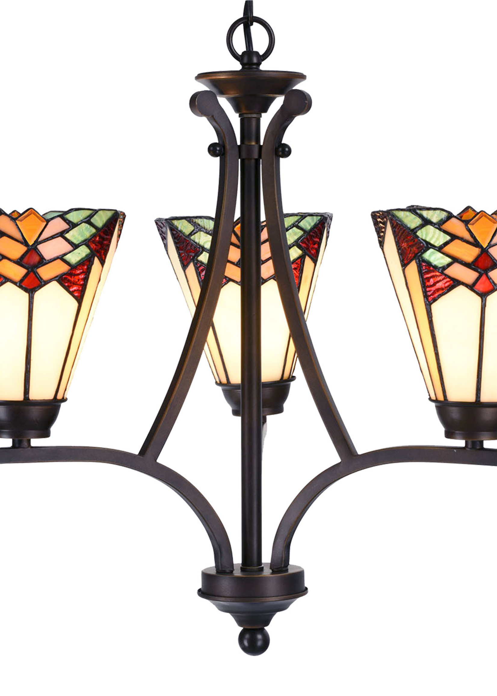 Clayre & Eef Hanglamp Tiffany Ø 44*50 cm E14/max 3*60W 5LL-5967