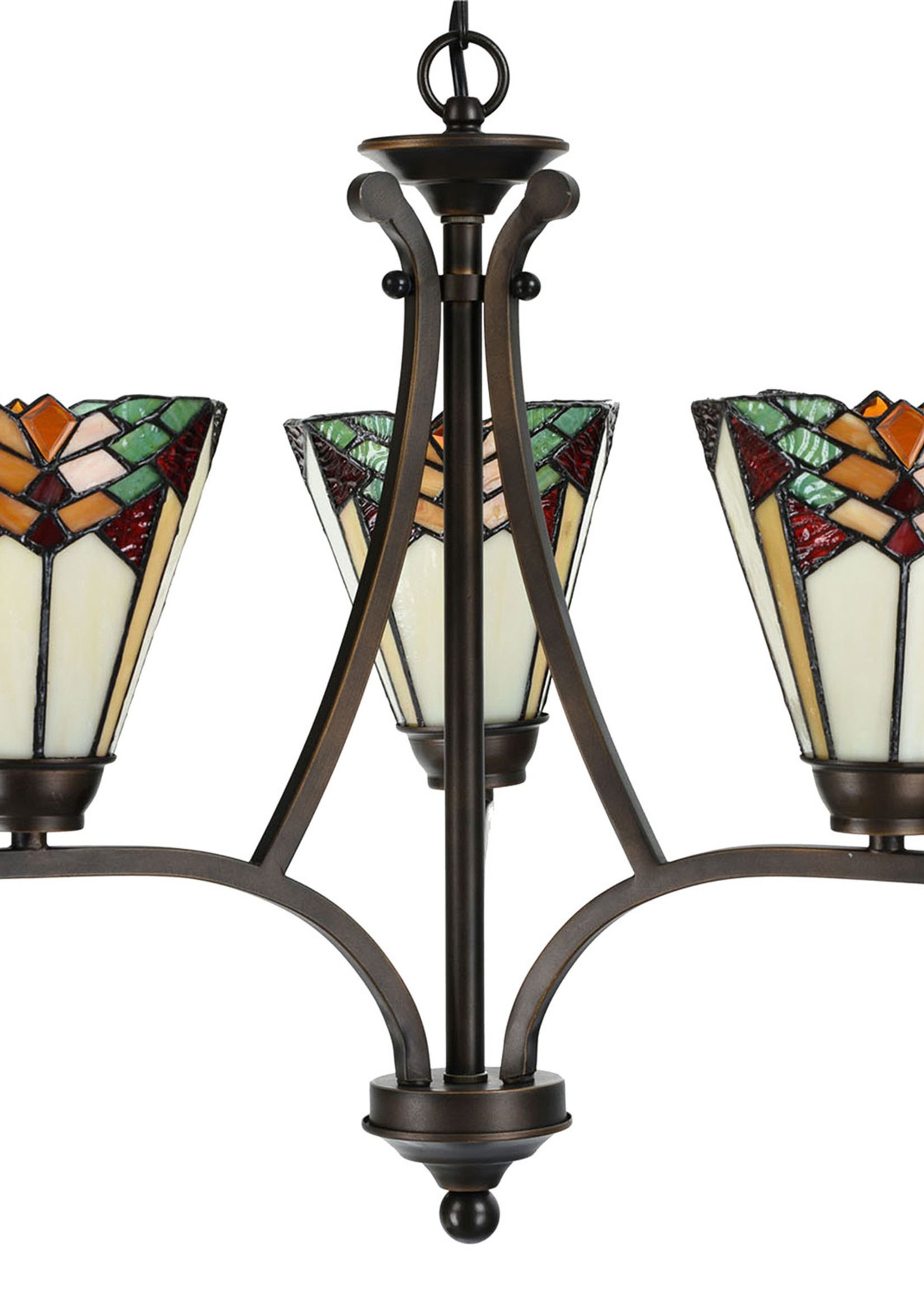 Clayre & Eef Hanglamp Tiffany Ø 44*50 cm E14/max 3*60W 5LL-5967