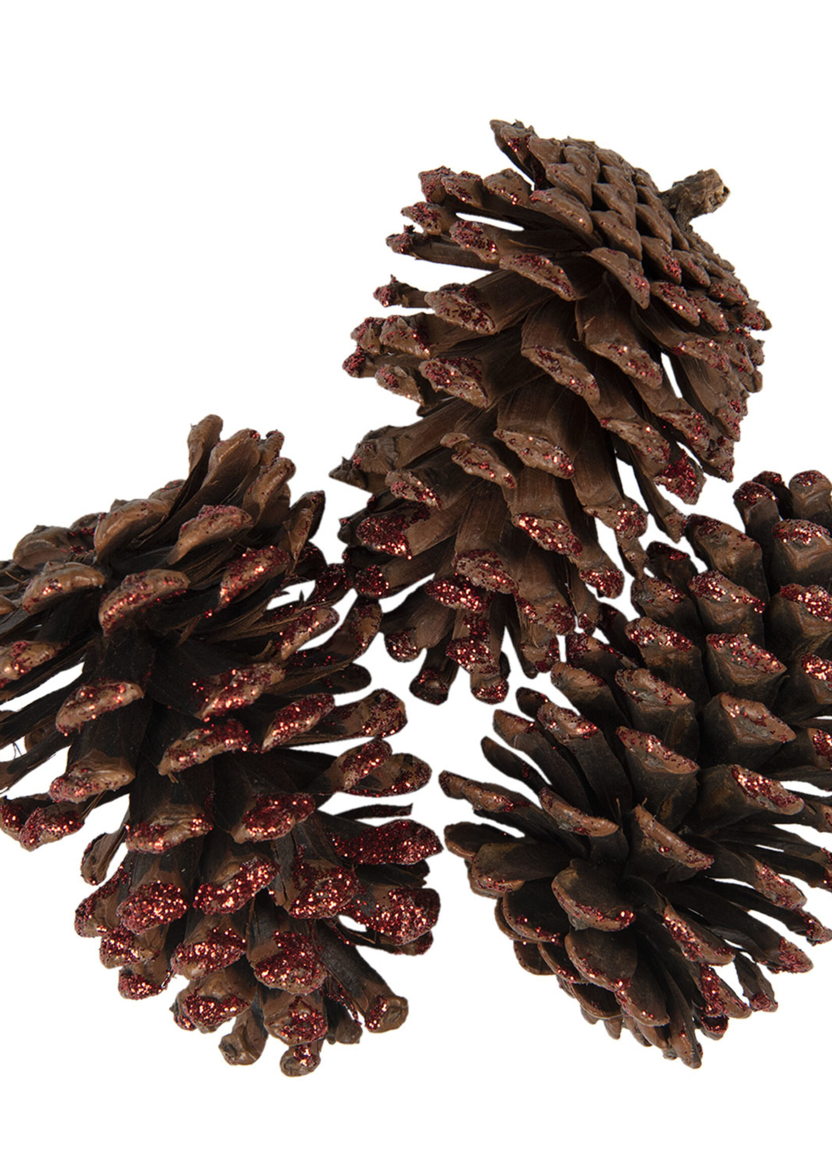 Clayre & Eef Decoratie dennenappels (3) 8/10 cm 64587