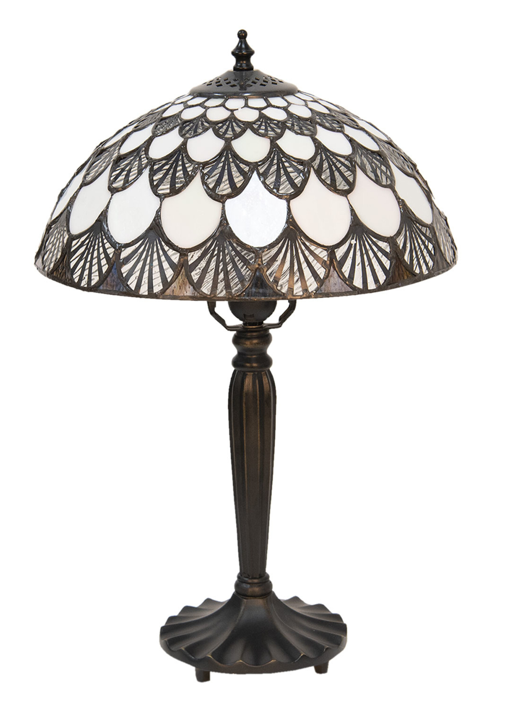 Clayre & Eef Tafellamp Tiffany Ø 31*46 cm E27/max 1*60W 5LL-5998