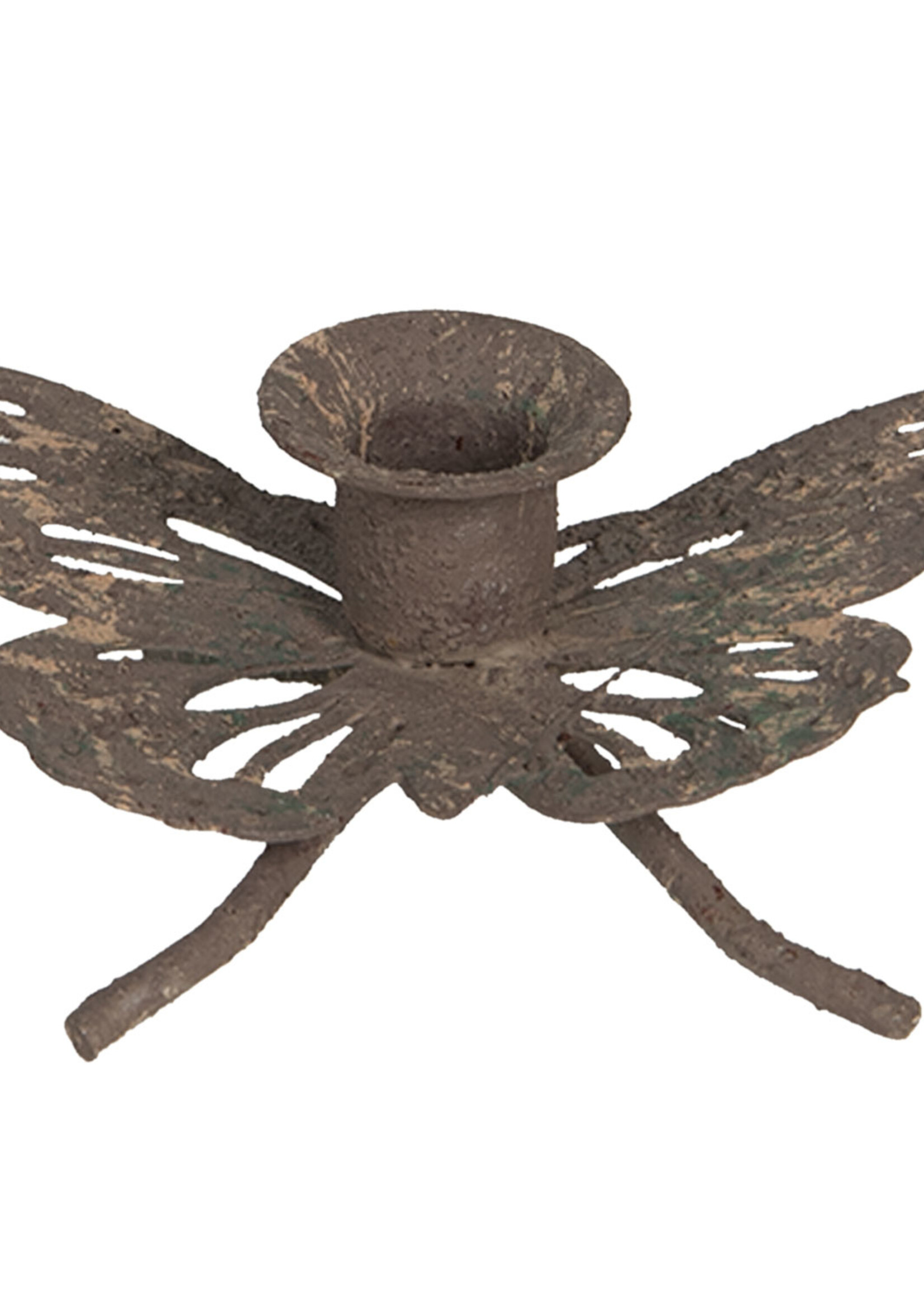 Clayre & Eef Bougeoir papillon 7*5*3 cm 6Y4068