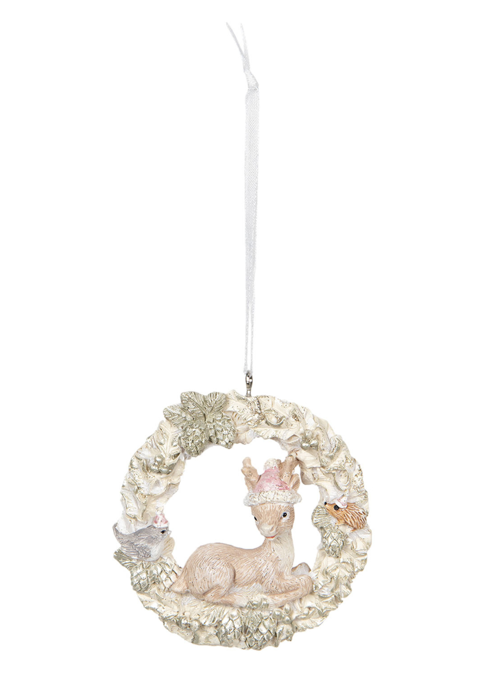 Clayre & Eef Décoration cerf pendentif 7*2*8 cm 6PR2762