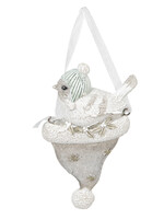 Clayre & Eef Decoratie hanger vogel 6*2*10 cm 6PR2777