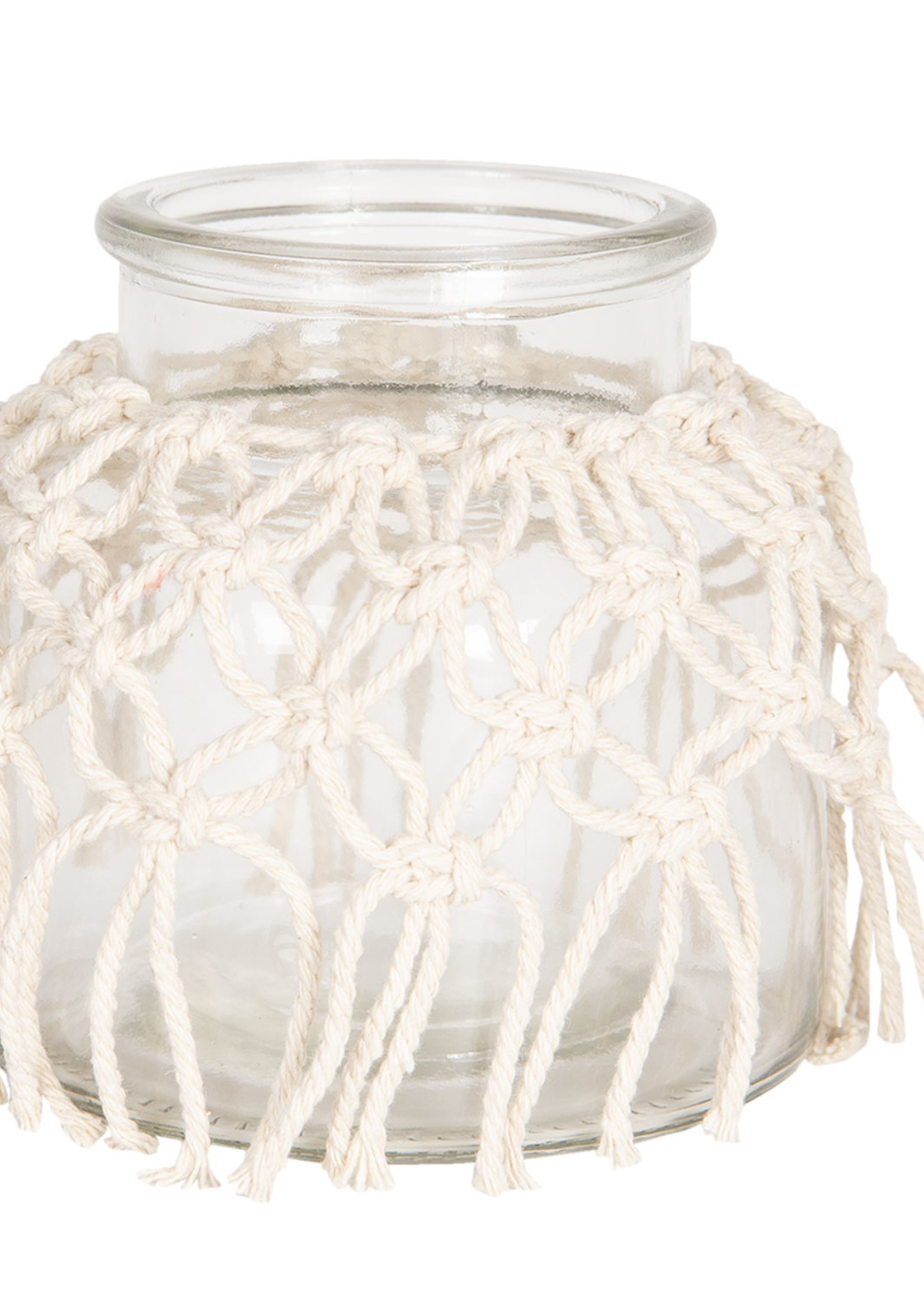 Clayre & Eef Decoratie glas met stof Ø12*12 cm 6GL2525