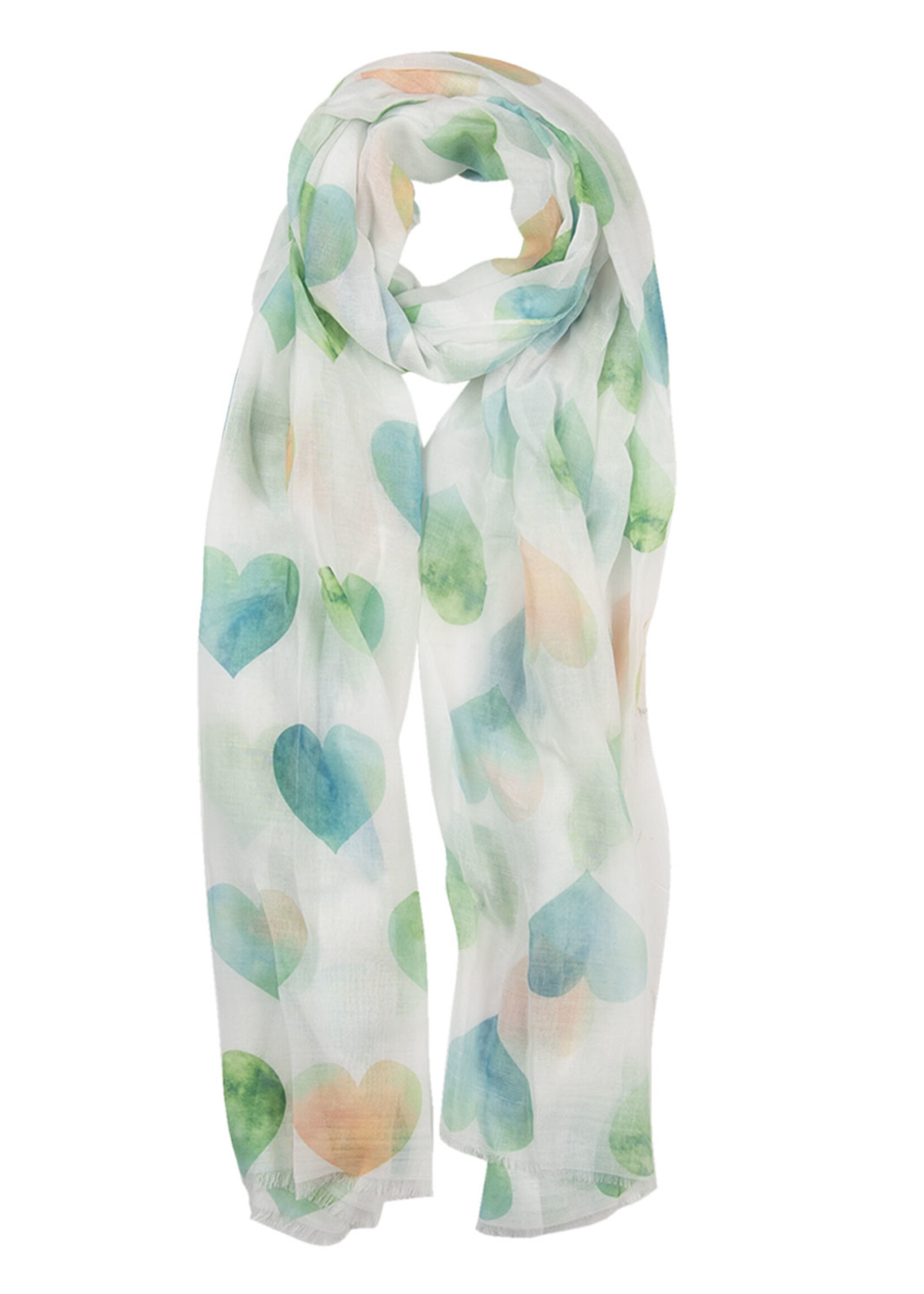 Clayre & Eef Sjaal 70*180 cm groen JZSC0552GR