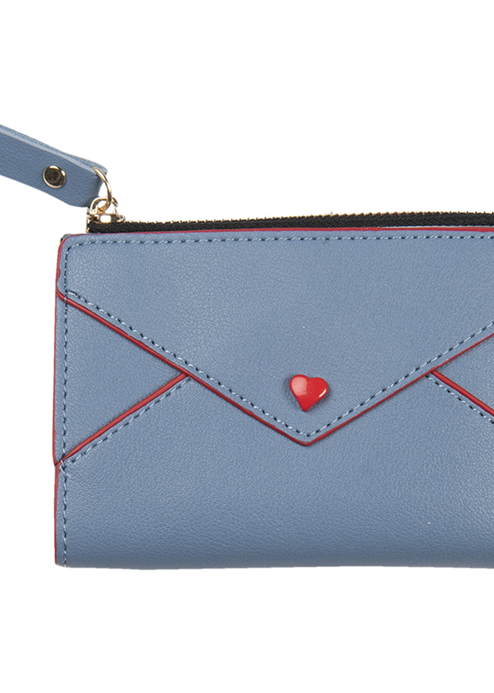 Clayre & Eef Portemonnee 12*9 cm blauw JZWA0117BL