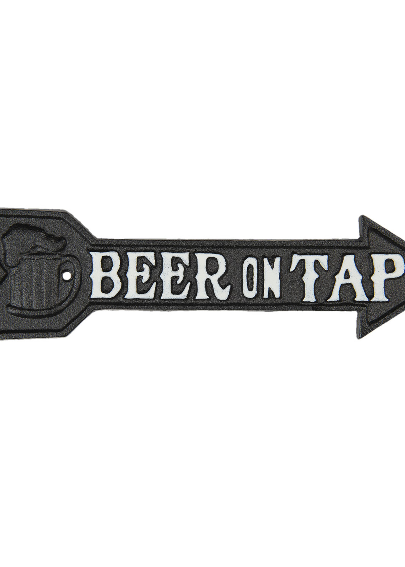 Clayre & Eef Tekstbord pijl Beer on tap 32*1*8 cm 6Y3899