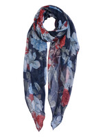 Clayre & Eef Sjaal 90*180 cm blauw MLSC0343BL