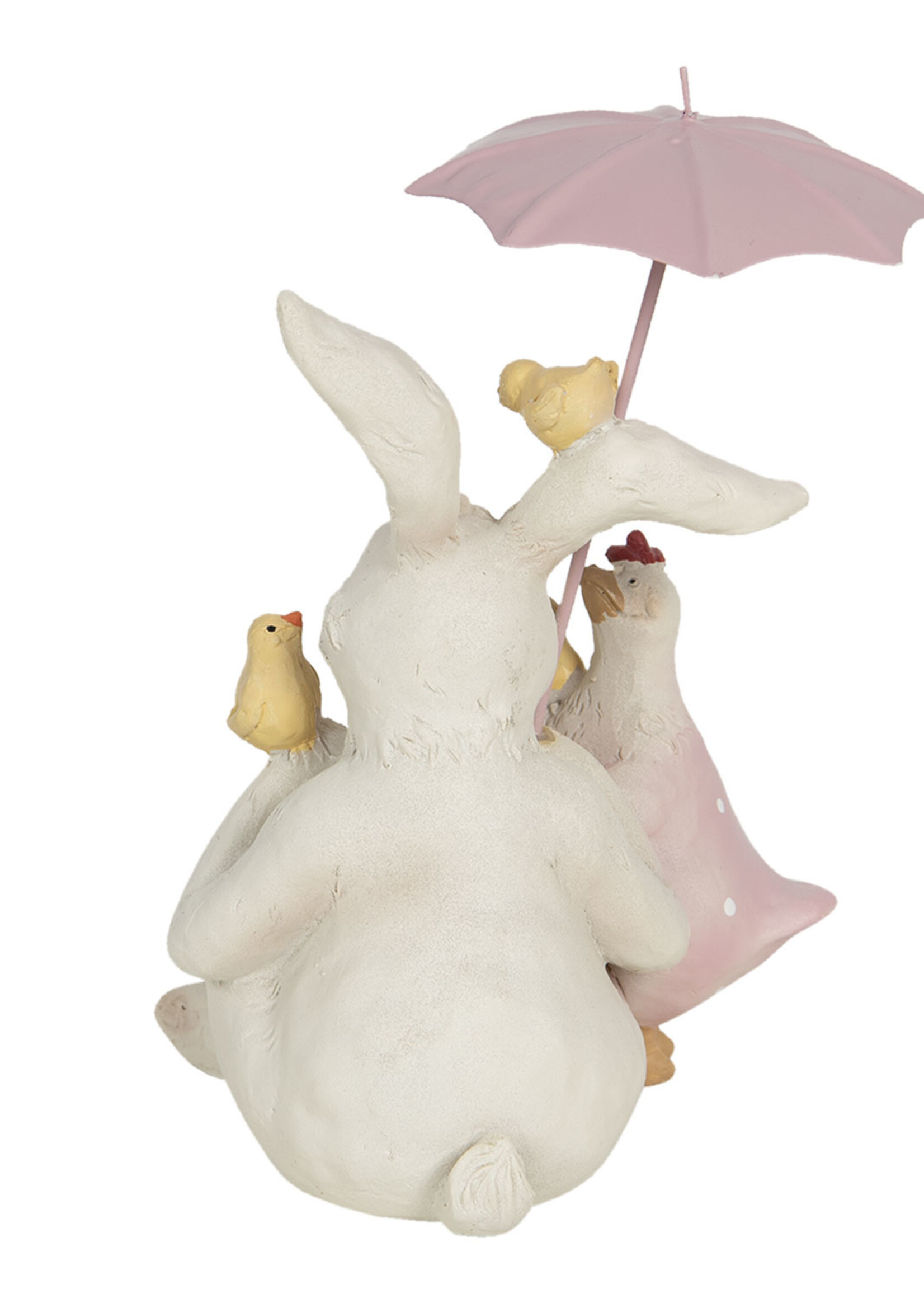 Clayre & Eef Décoration lapin avec parapluie 12*11*16 cm 6PR3190