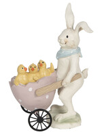 Clayre & Eef Décoration lapin avec chariot 11*6*15 cm 6PR3193