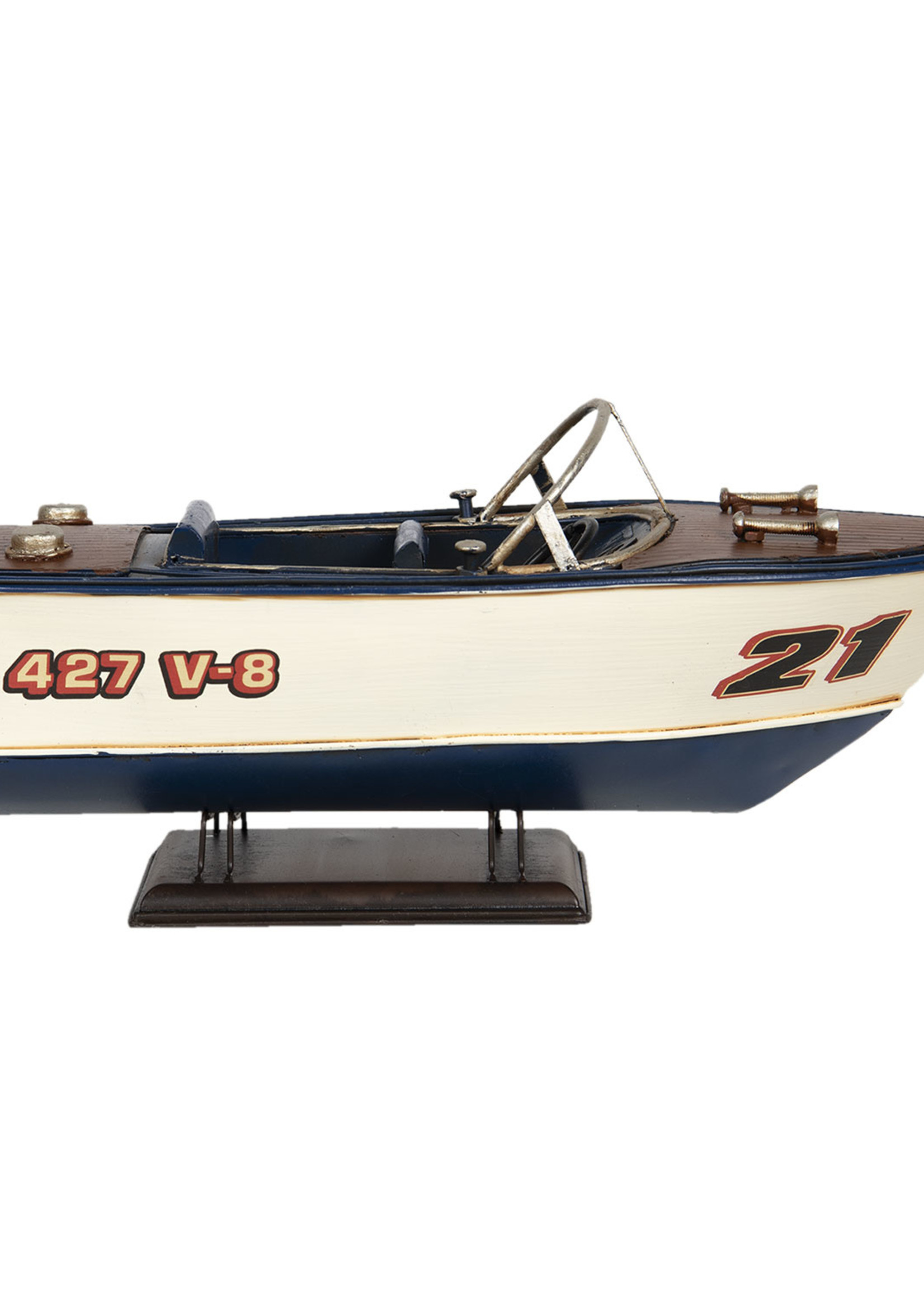 Clayre & Eef Décoration modèle bateau 31*13*13 cm 6Y4259